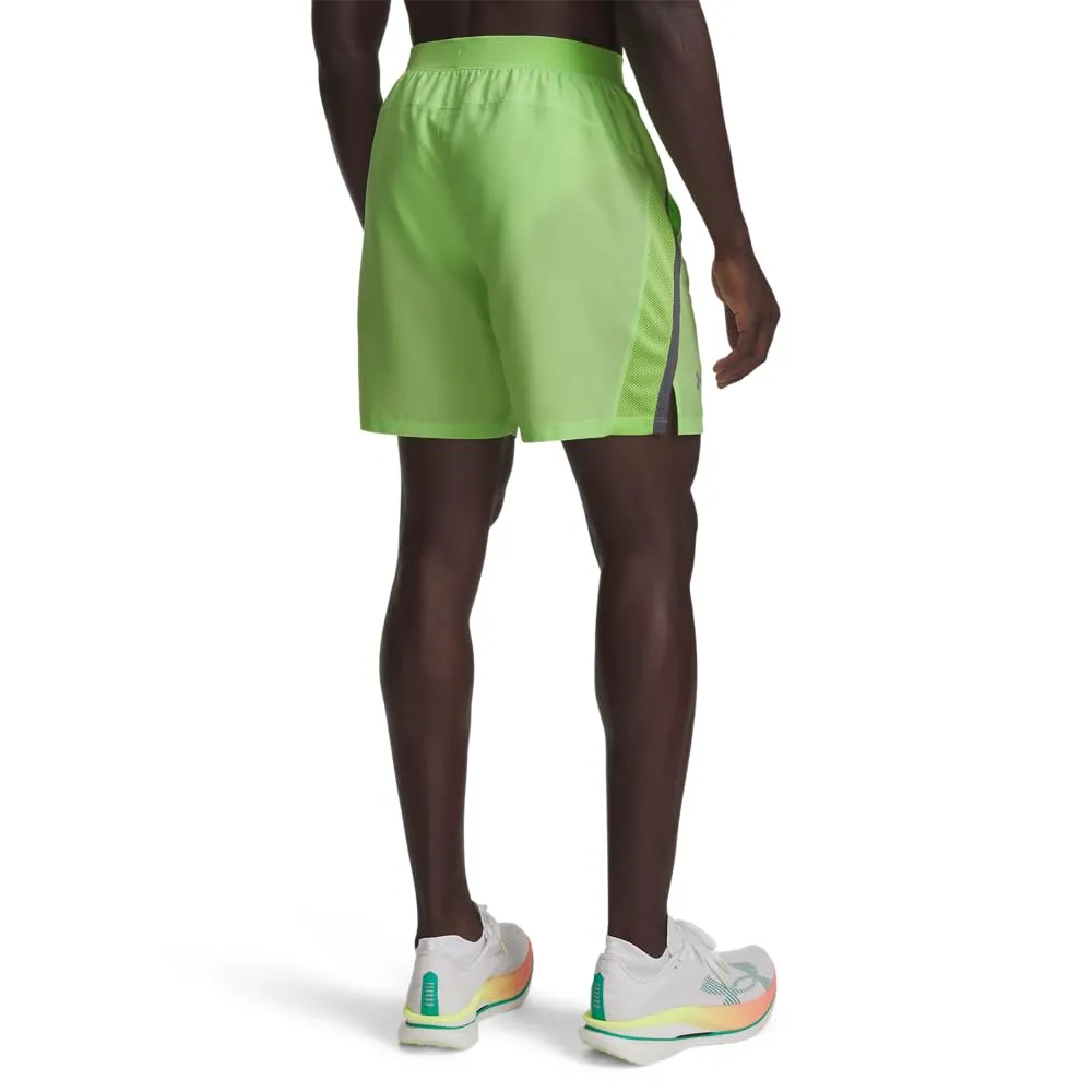 Under Armour Men's Launch 7'' Shorts - Lime/Castlerock/Reflective - 3XL - immagine 2