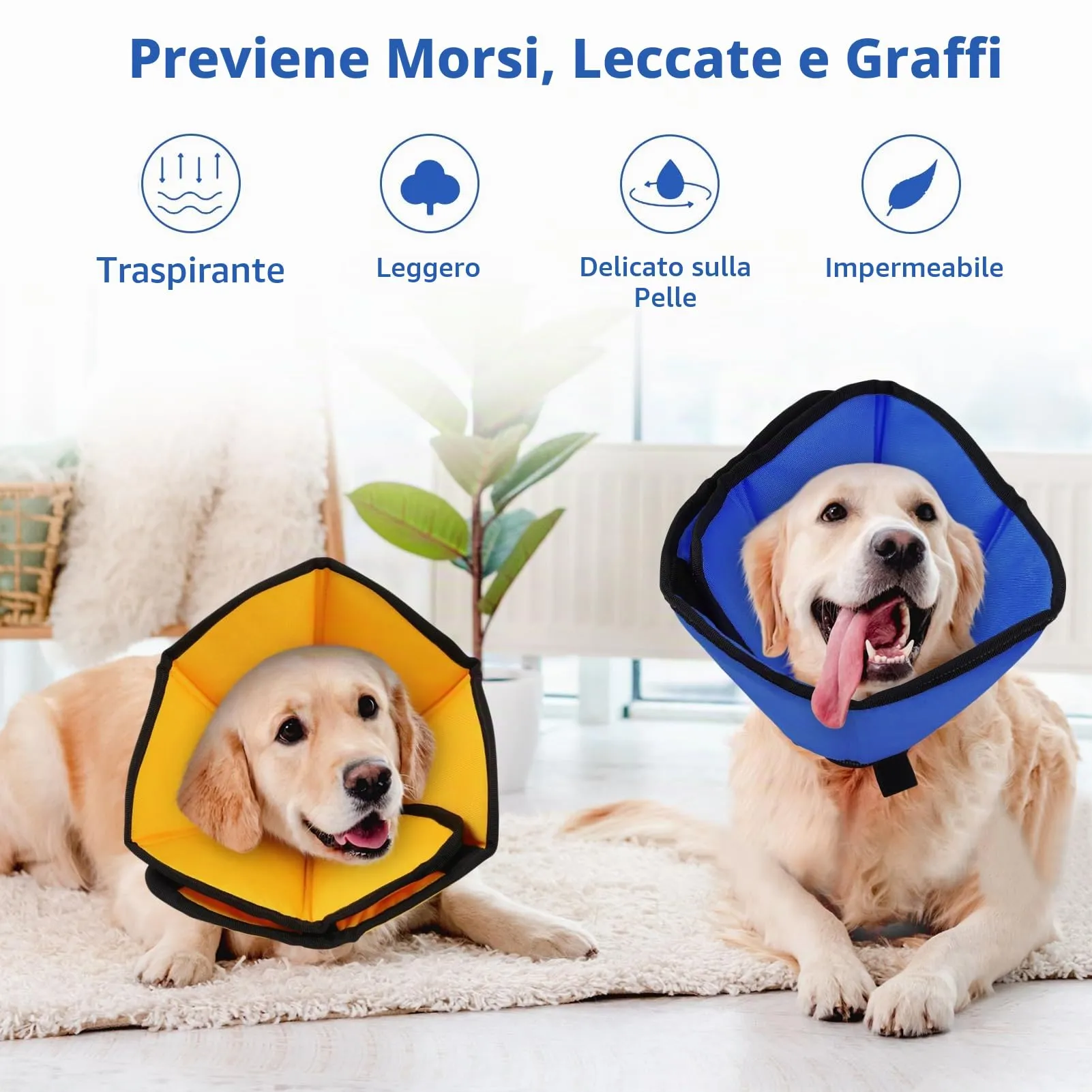 PUZAUKAL Collare Elisabettiano Morbido per Cani, Taglia S, Blu - immagine 5