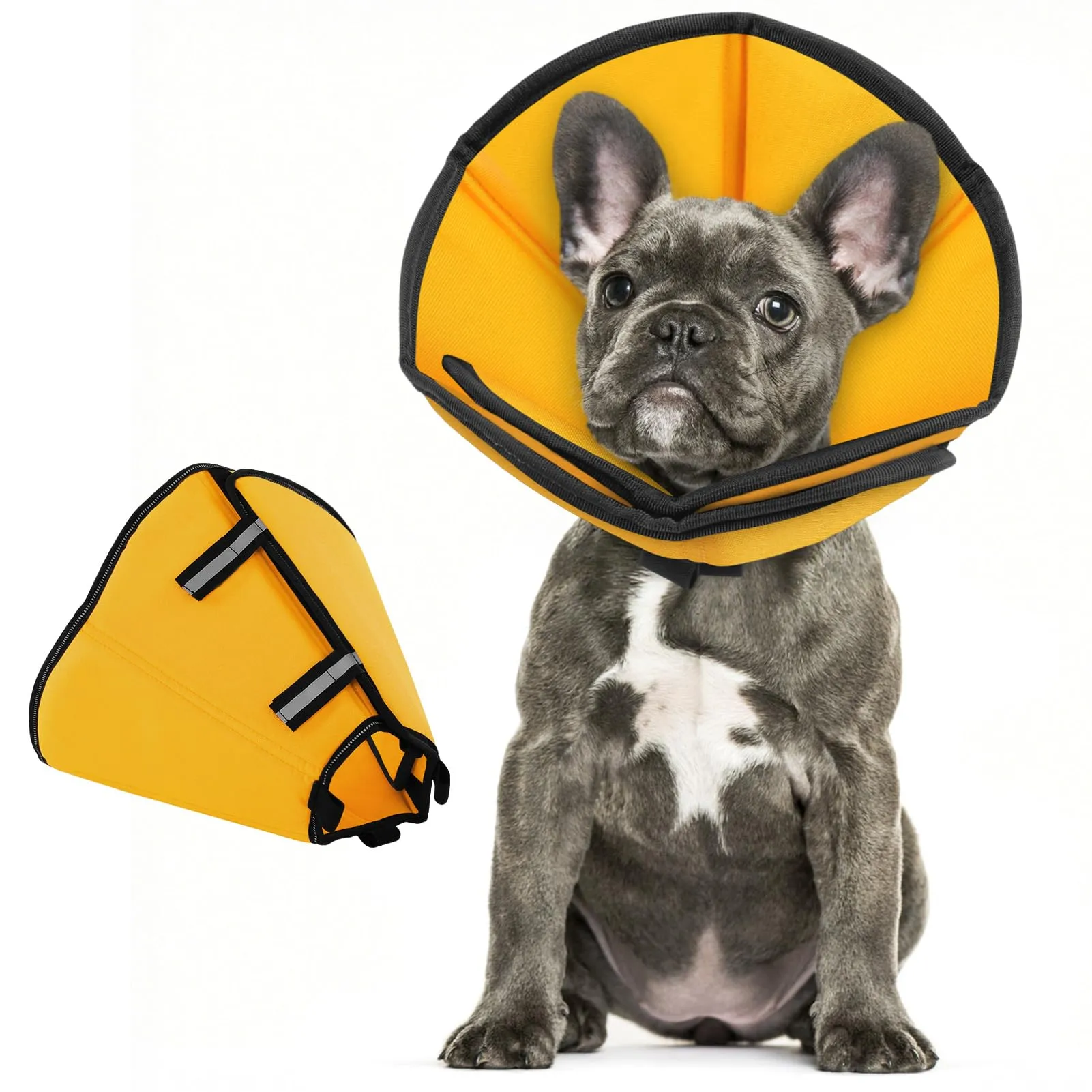 PUZAUKAL Collare Elisabettiano Morbido per Cani, Taglia S, Giallo - immagine 1