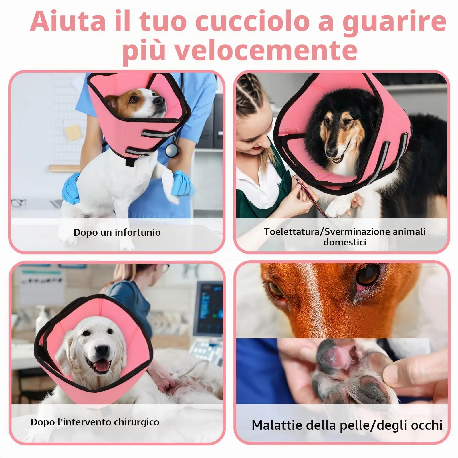 PUZAUKAL Collare Elisabettiano Morbido per Cani, Taglia S - immagine 4