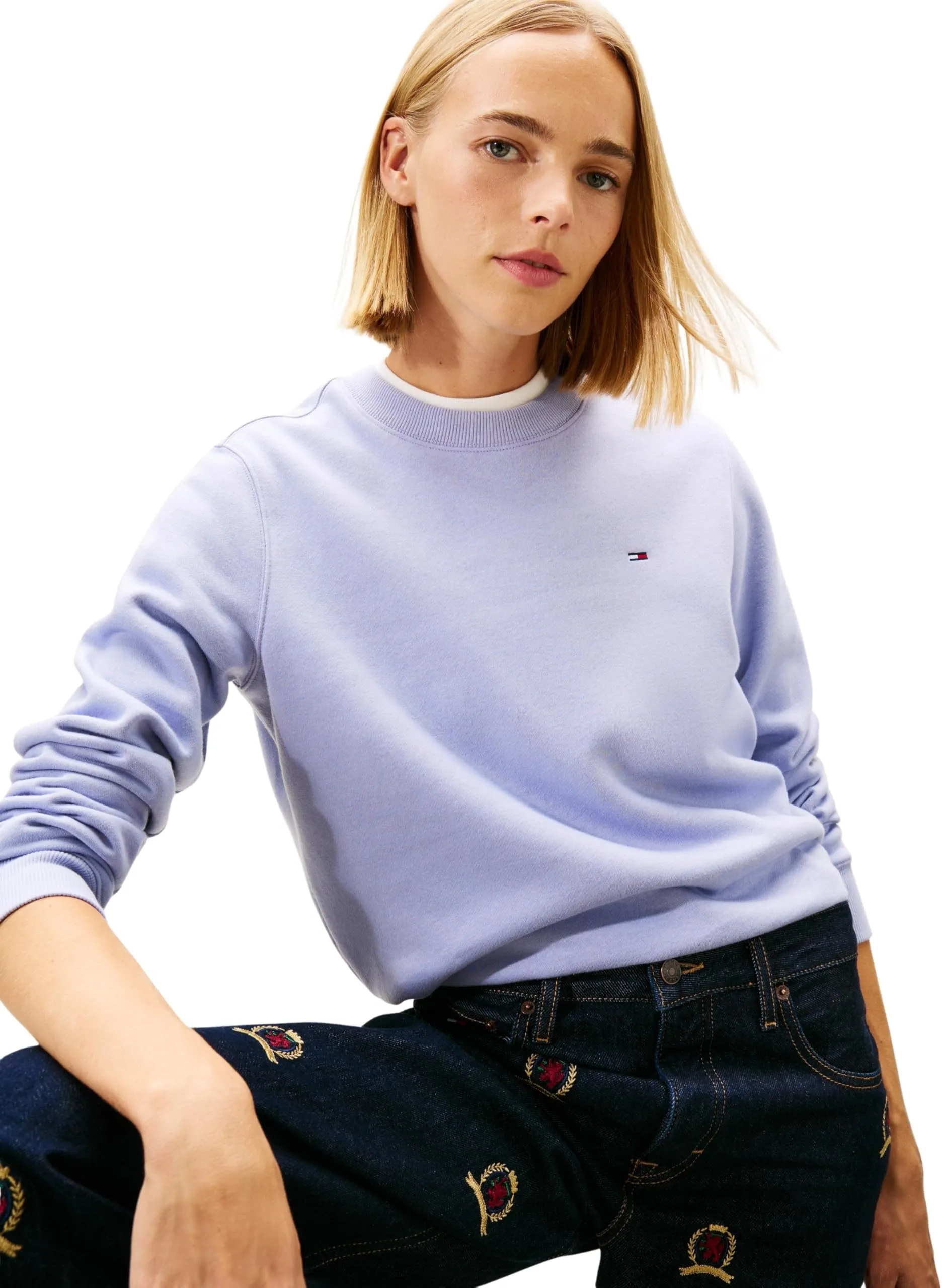 Tommy Jeans Donna Pullover Crew Neck, Periwinkle Dusk, XXS - immagine 4