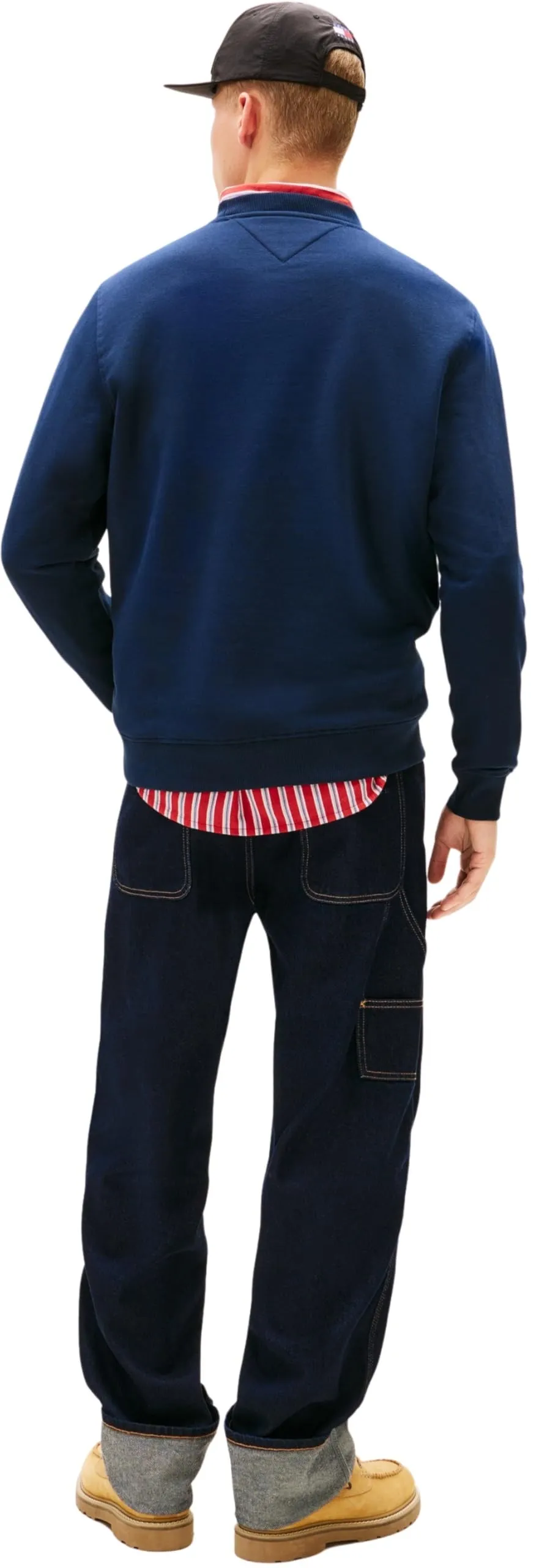 Tommy Jeans Felpa Linear Scollo Rotondo - Blu (Dark Night Navy), L - immagine 2