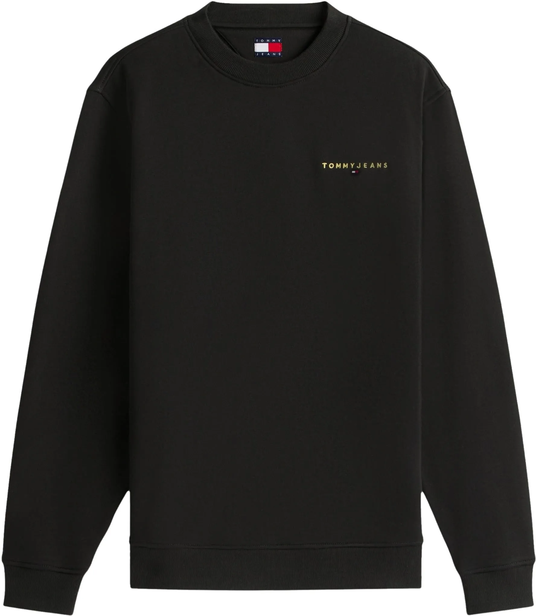 Tommy Jeans Felpa Linear Scollo Rotondo, Nero, S - immagine 6