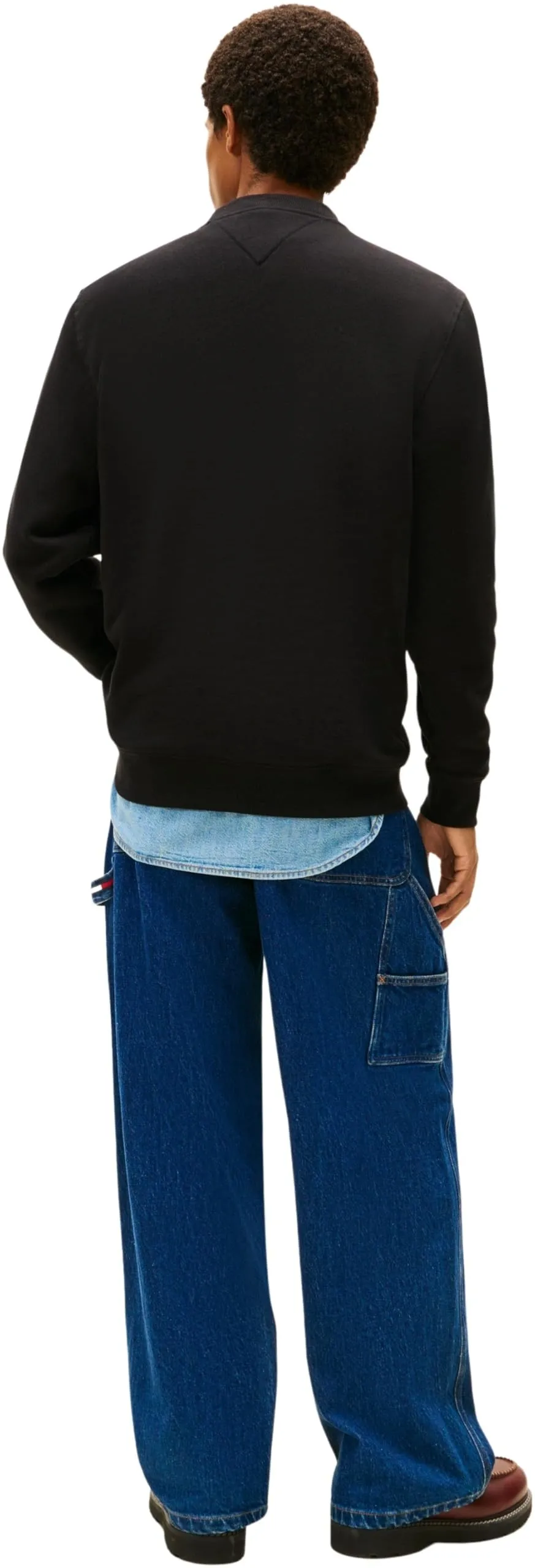 Tommy Jeans Felpa Linear Scollo Rotondo, Nero, XS - immagine 3