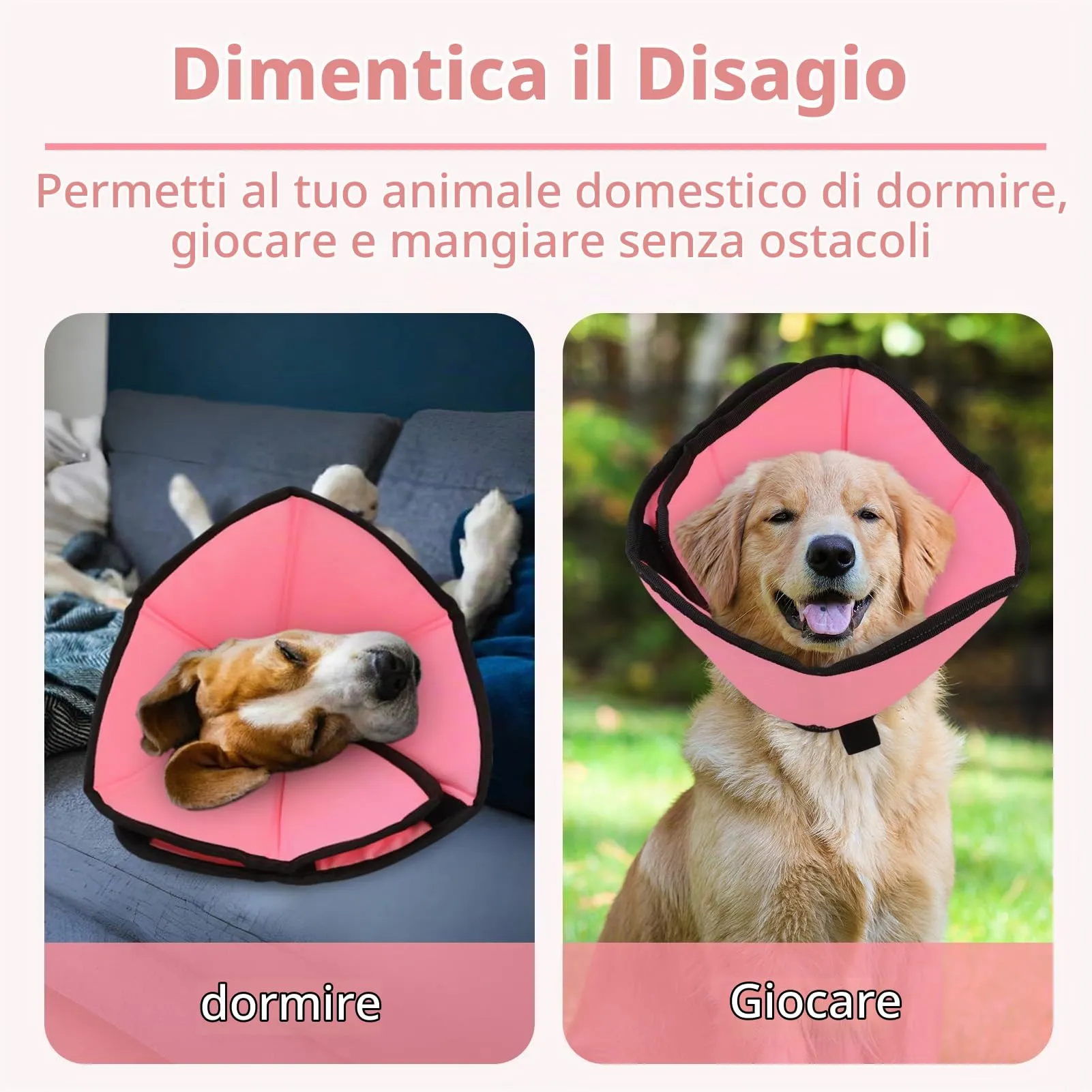 PUZAUKAL Collare Elisabettiano Morbido per Cani, Taglia M - immagine 6