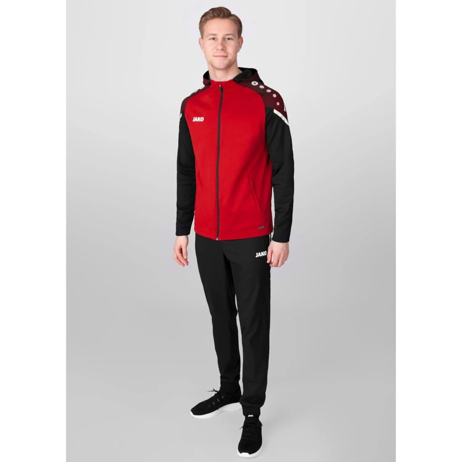 JAKO Giacca con cappuccio Performance 6822 Rosso/Nero M - immagine 7