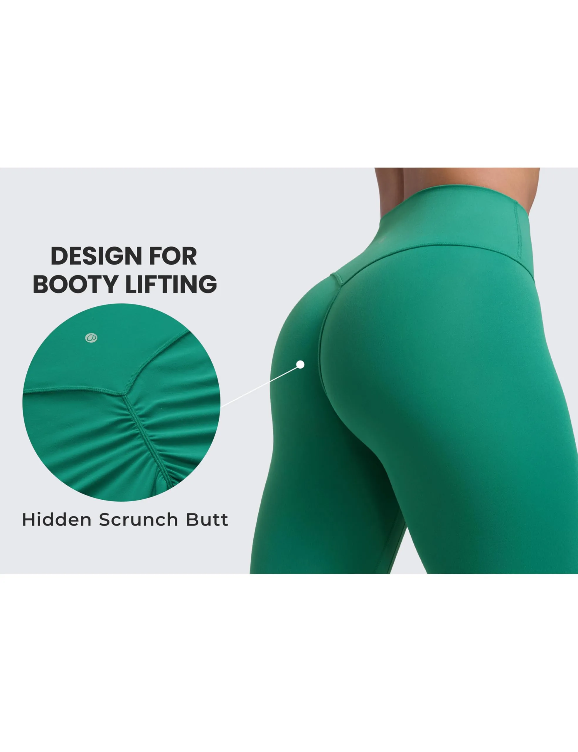 CRZ YOGA Secretsculpt Pilates Leggings, 64cm, Verde Cascadia, 46 - immagine 5