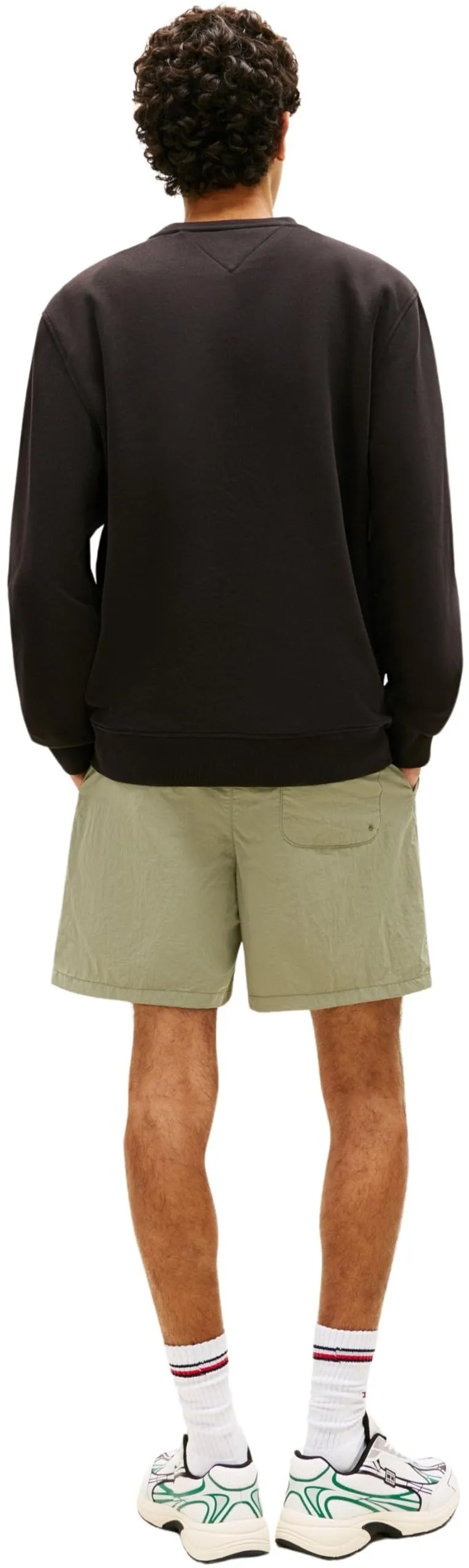 Tommy Jeans Felpa Linear Scollo Rotondo, Nero (Black/Faded Sun Kiss), XL - immagine 2