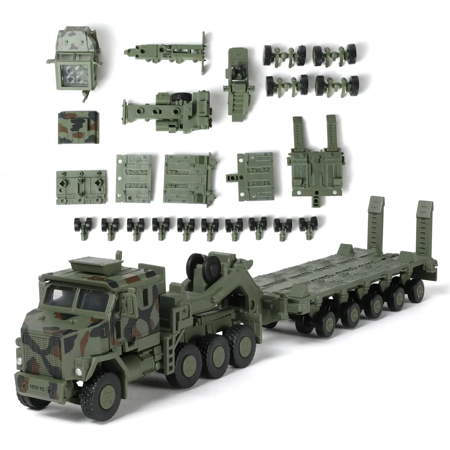 SEBUNAS OshKosh M1070 Trasportatore di Equipaggiamenti Pesanti Kit Modello in Plastica Scala 1/72, Verde - immagine 1