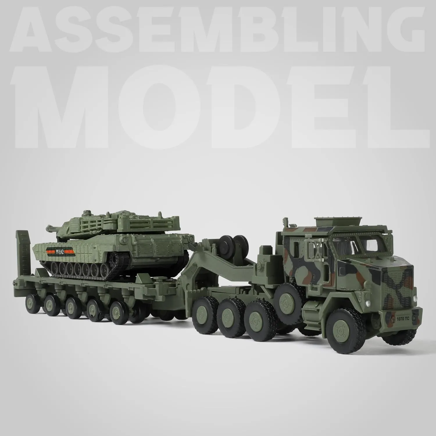 SEBUNAS OshKosh M1070 Trasportatore di Equipaggiamenti Pesanti Kit Modello in Plastica Scala 1/72, Verde - immagine 7