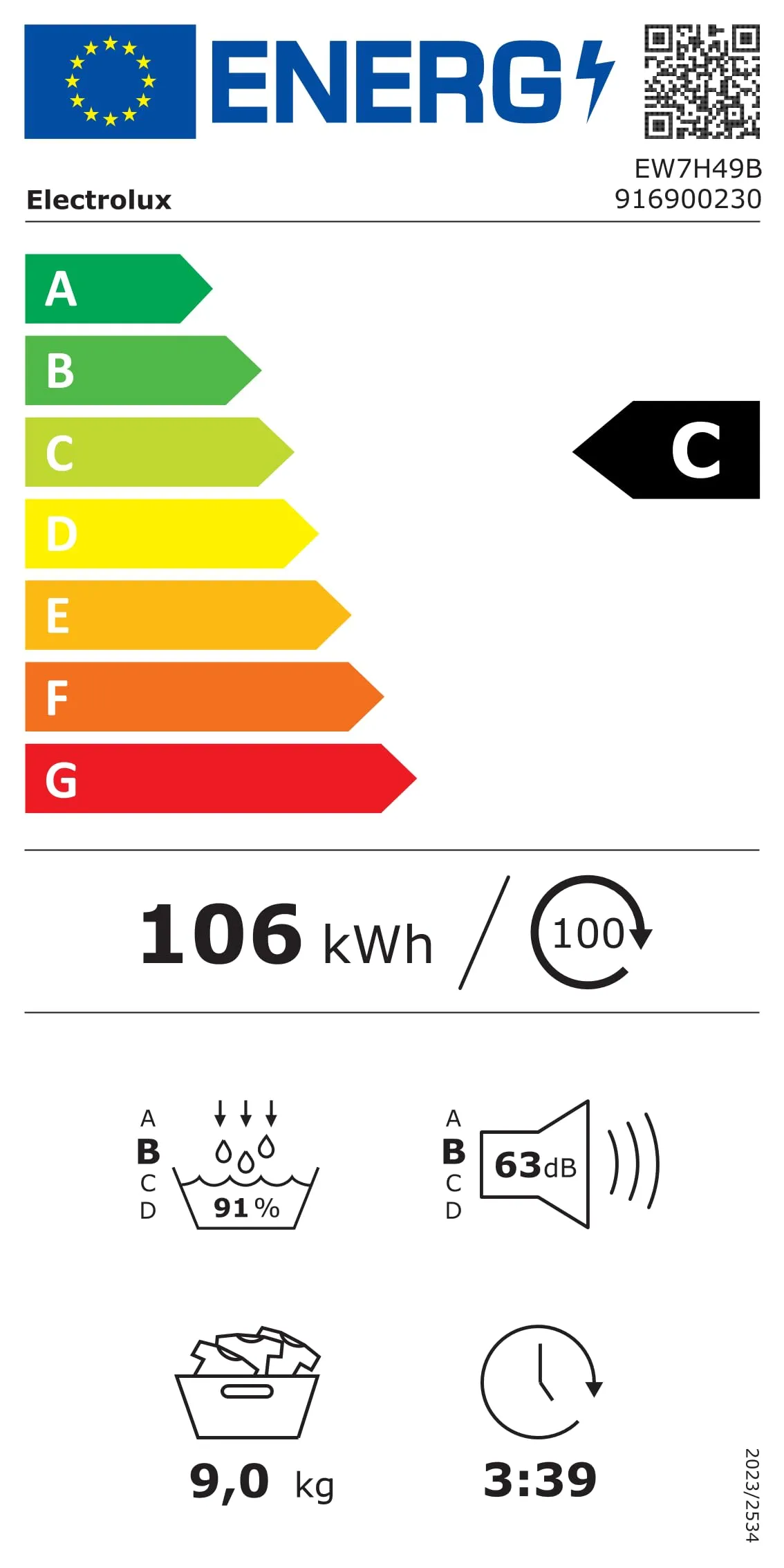 Electrolux Asciugatrice 9 kg Classe C EW7H49B - immagine 8