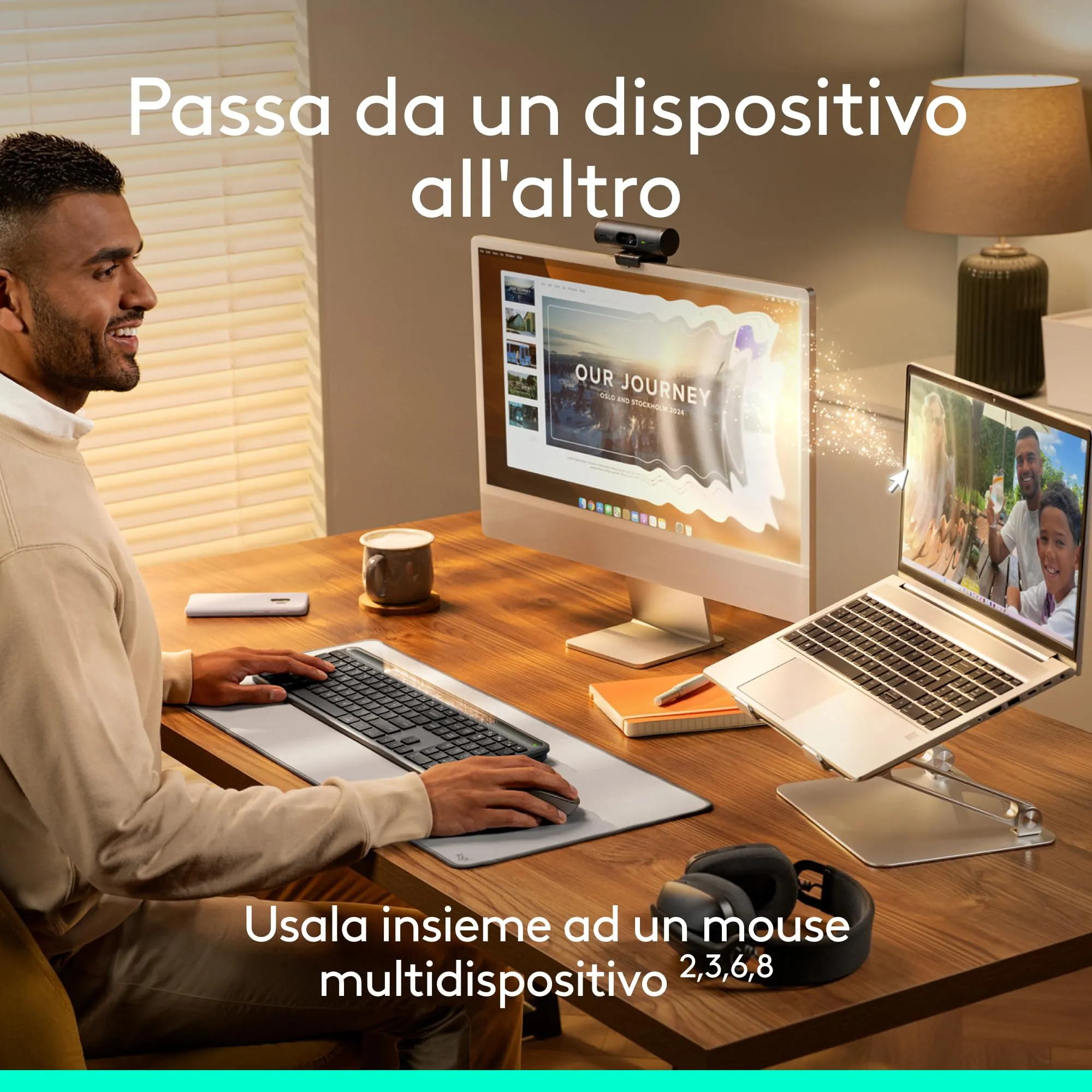 Logitech Signature Slim Solar+ K980 Wireless Keyboard - ITA QWERTY - immagine 11