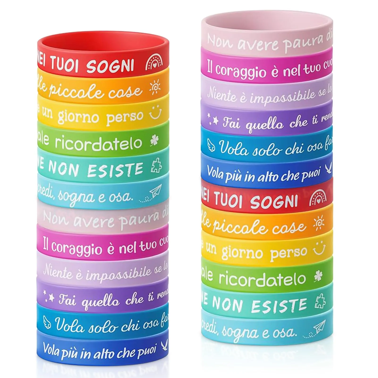 Tccydm 24 Braccialetti Motivazionali per Bambini in Silicone - immagine 1