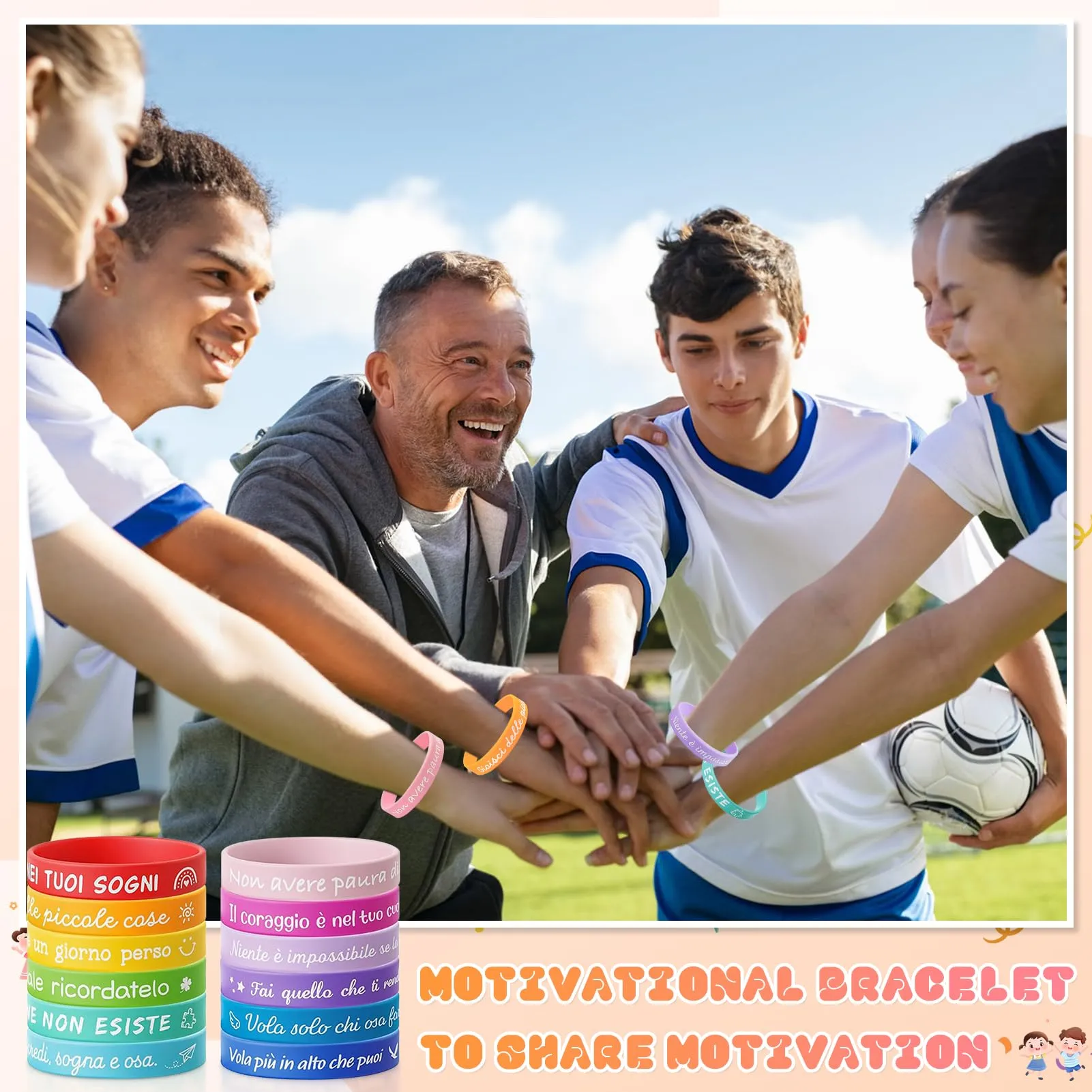 Tccydm 24 Braccialetti Motivazionali per Bambini in Silicone - immagine 4