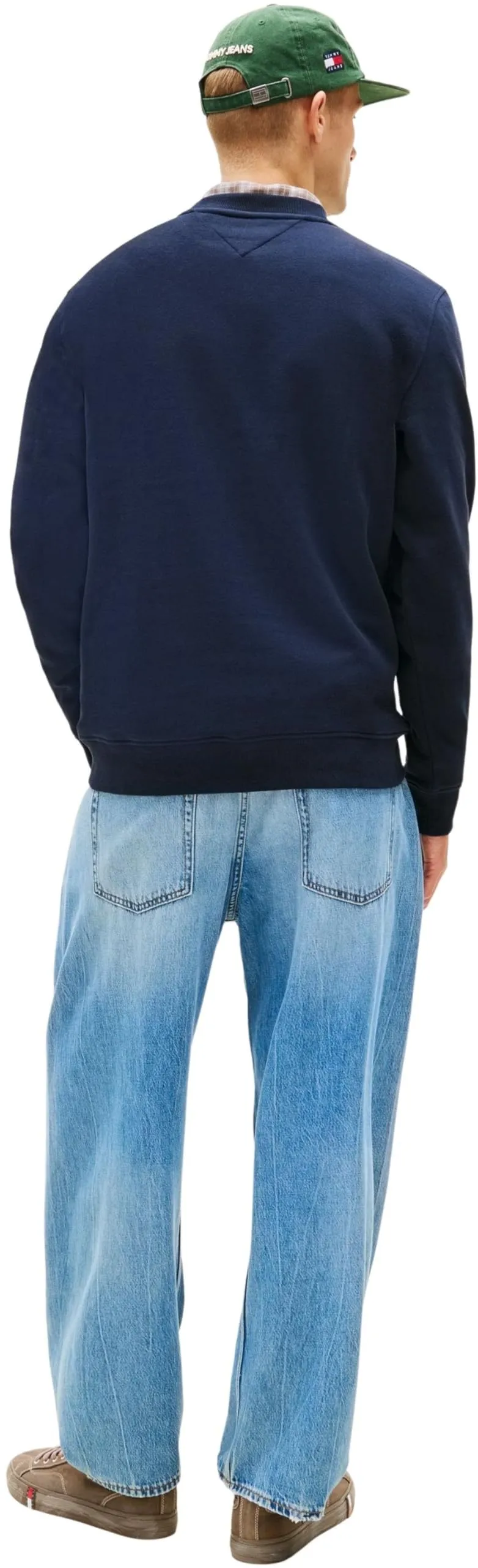 Tommy Jeans Felpa Pullover Uomo, Blu (Dark Night Navy/Sweet Blue), L - immagine 2