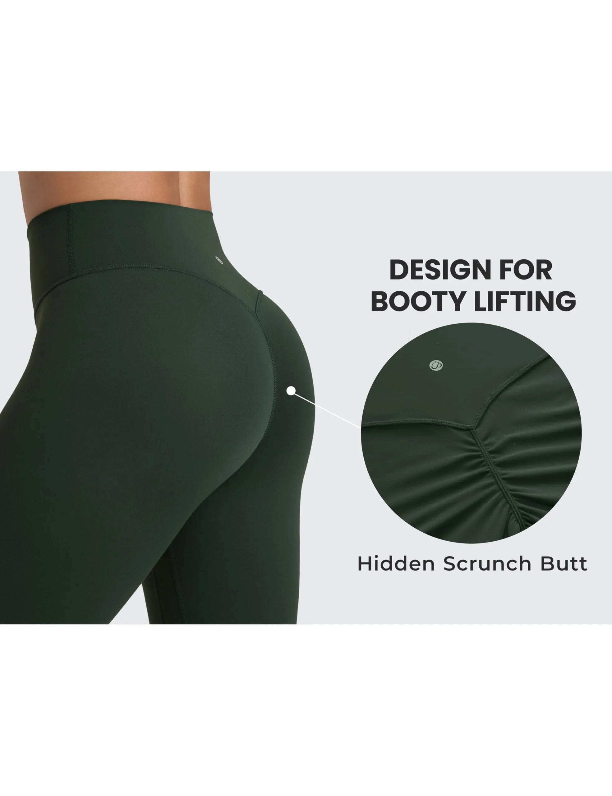 CRZ YOGA Secretsculpt Pilates Leggings, 64cm, Leggenda Verde, 40 - immagine 5