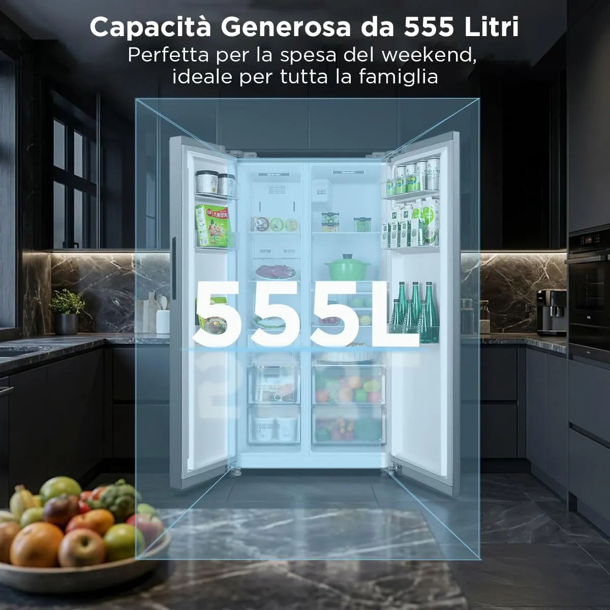 Midea Side by Side Refrigerator Total No Frost 555L MDRS710FGD46 - immagine 3