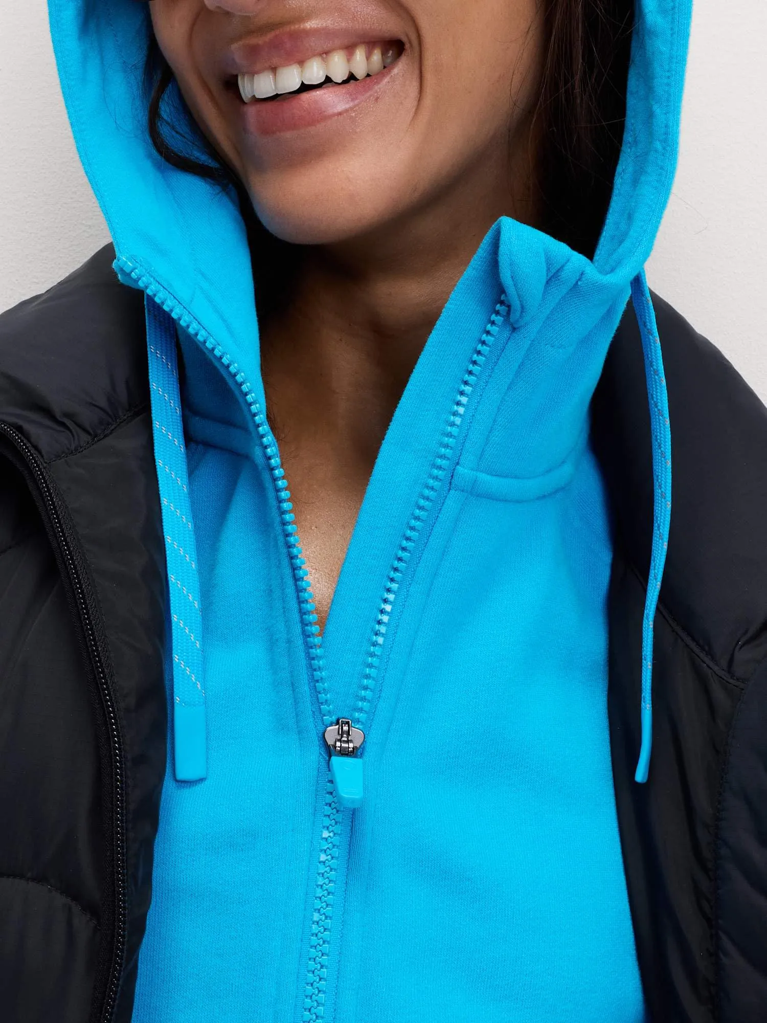 Marks & Spencer Felpa Relaxed con Cappuccio e Zip in Misto Cotone da Donna, Blu - immagine 3