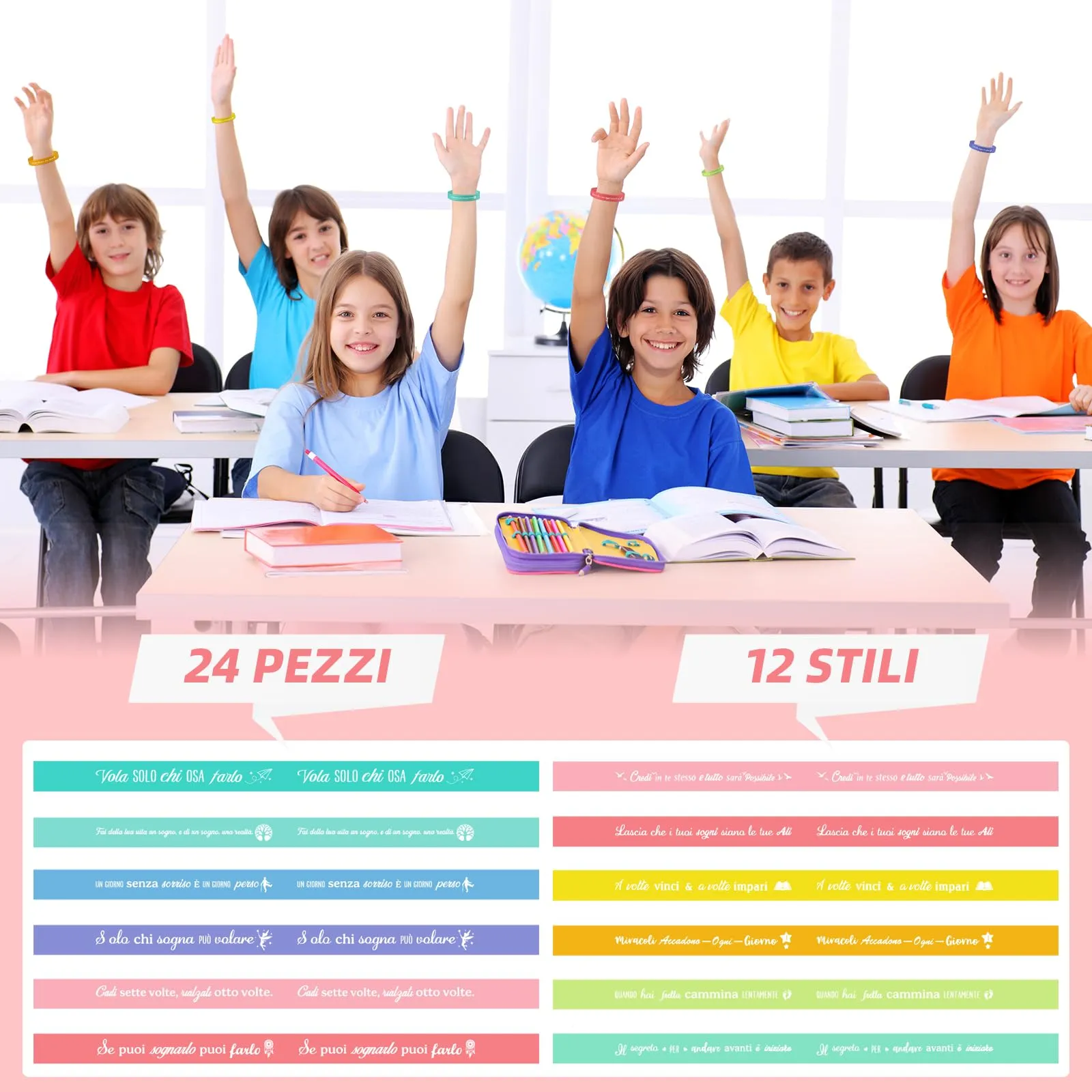 Xingch Braccialetti Motivazionali in Silicone, 21 cm, 36 Pezzi - immagine 3