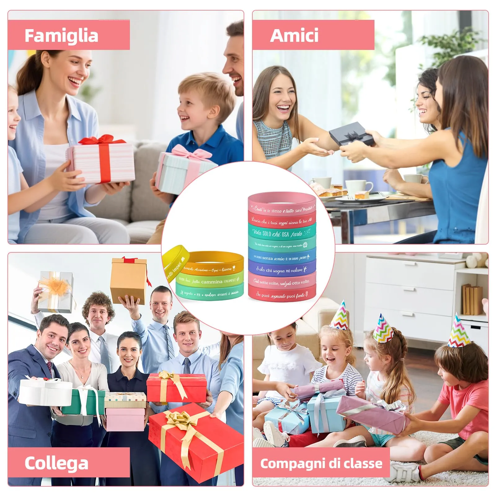 Xingch Braccialetti Motivazionali in Silicone, 21 cm, 36 Pezzi - immagine 6