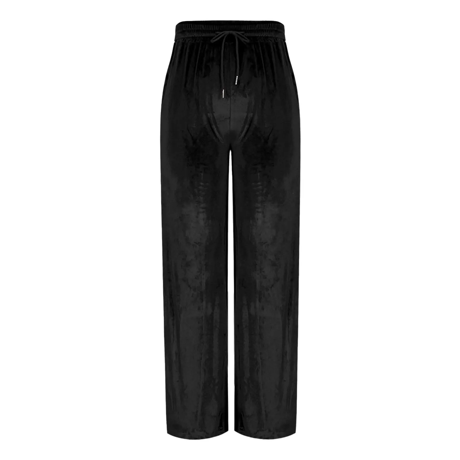 Gefomuofe Pantaloni in velluto a coste da donna a gamba larga a vita alta con tasche - immagine 5