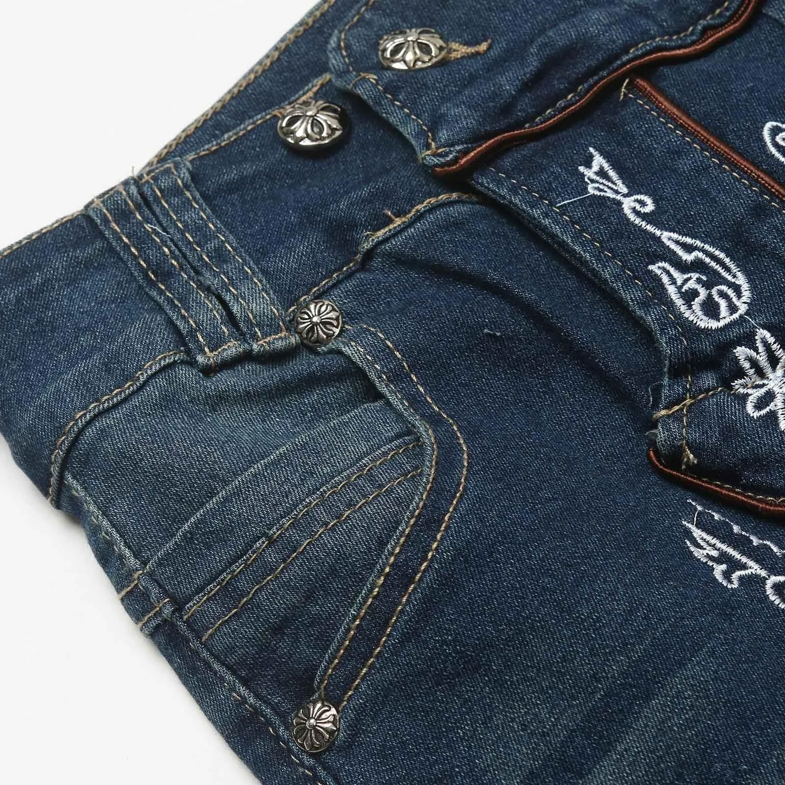 Gefomuofe Pantaloni da donna Oktoberfest stile bavarese, 3/4 elasticizzati, Blu, XXL - immagine 4