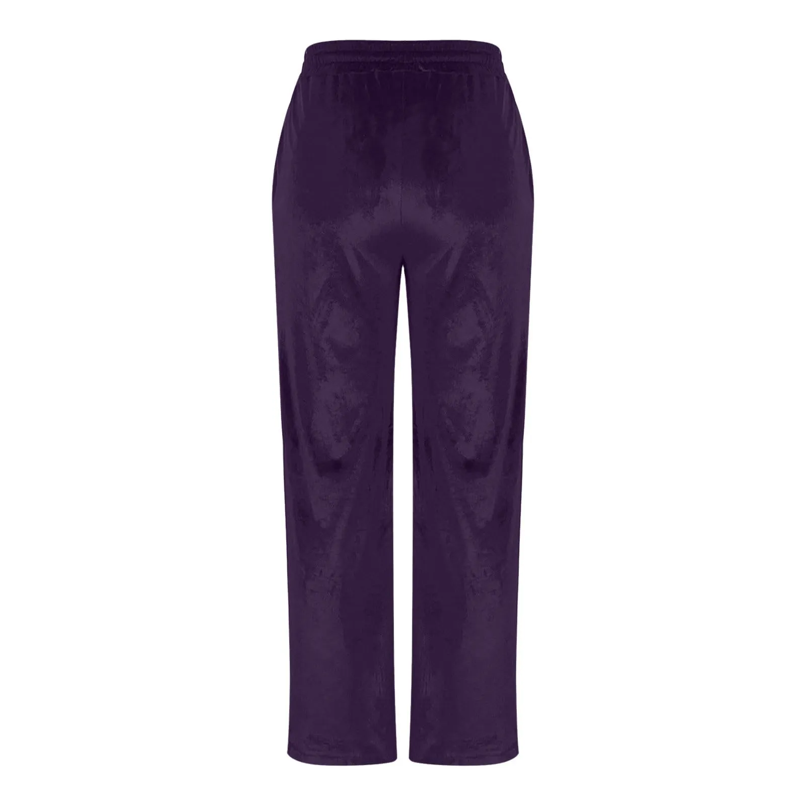 Gefomuofe Pantaloni in velluto a coste da donna a gamba larga a vita alta, Lilla, L - immagine 6