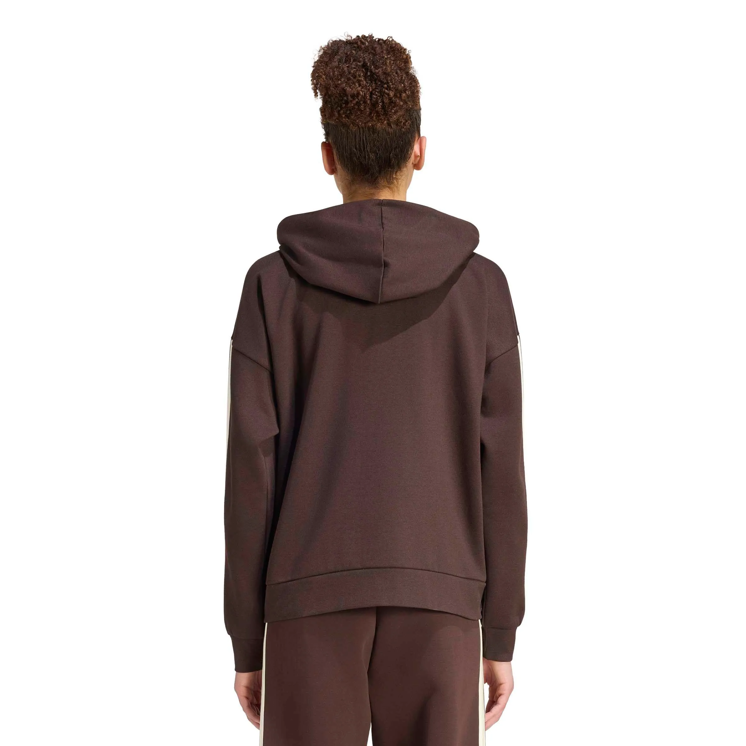 adidas Essentials 3-Stripes Full-Zip Fleece Hoodie, Aurora Coffee/Ivory, M - immagine 2