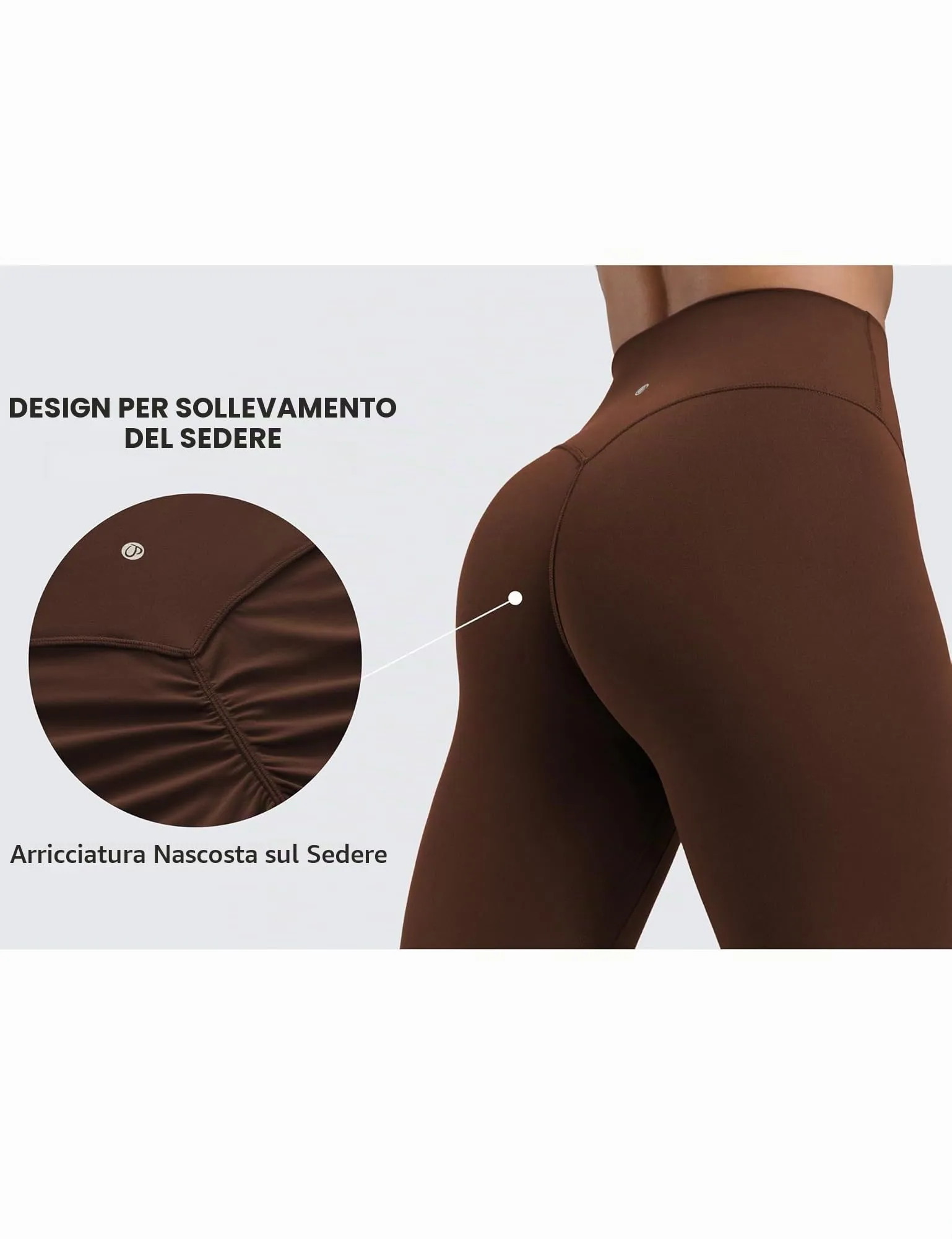 CRZ YOGA Secretsculpt Pilates Leggings, 64cm, Marrone Lava, 40 - immagine 5