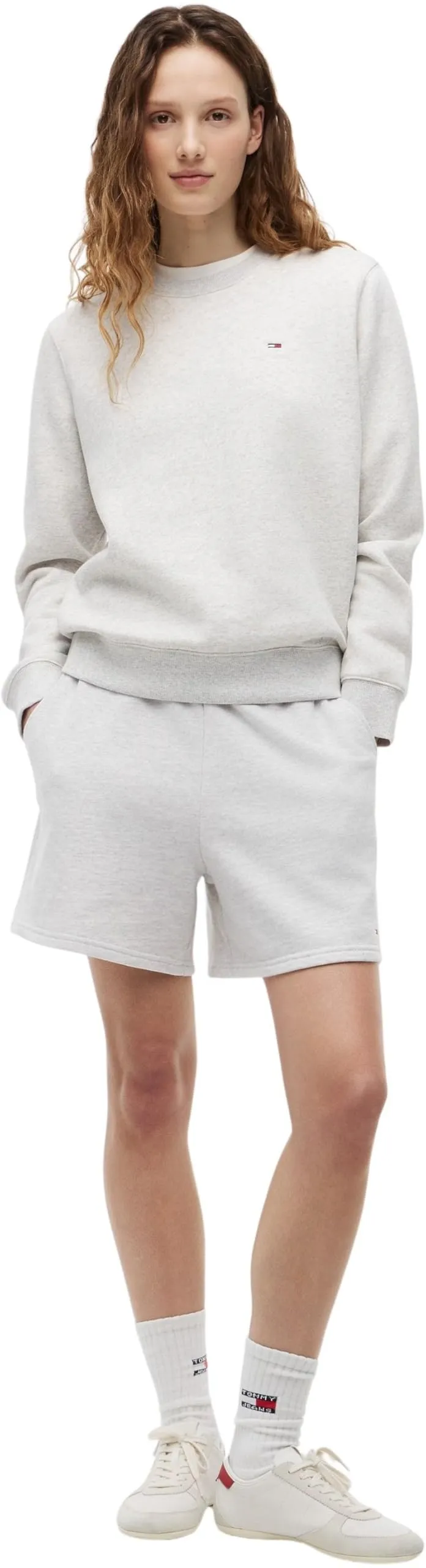 Tommy Jeans Donna Pullover Crew Neck Ice Grey Heather, S - immagine 5