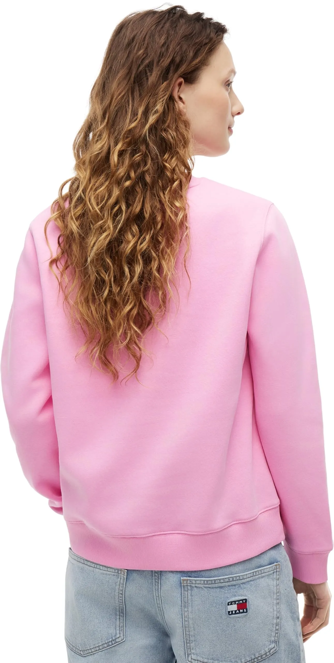 Tommy Jeans Donna Pullover Crew Neck, Pink Daisy, XS - immagine 2