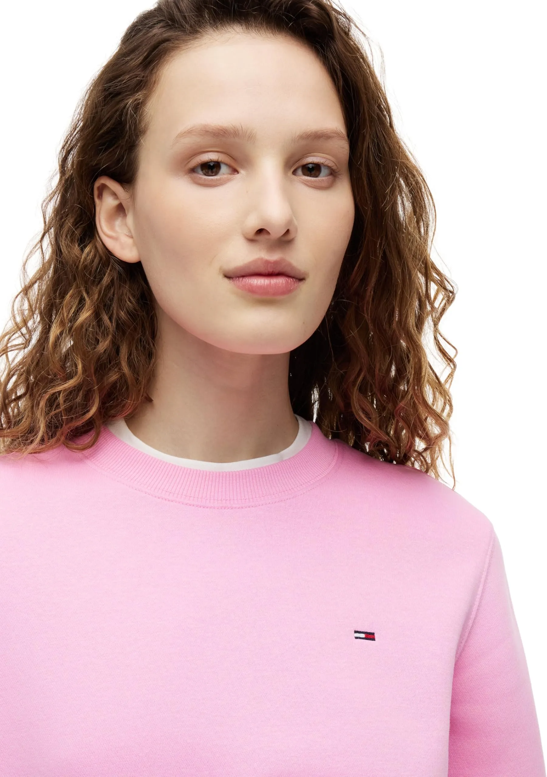 Tommy Jeans Donna Pullover Crew Neck, Pink Daisy, XS - immagine 3