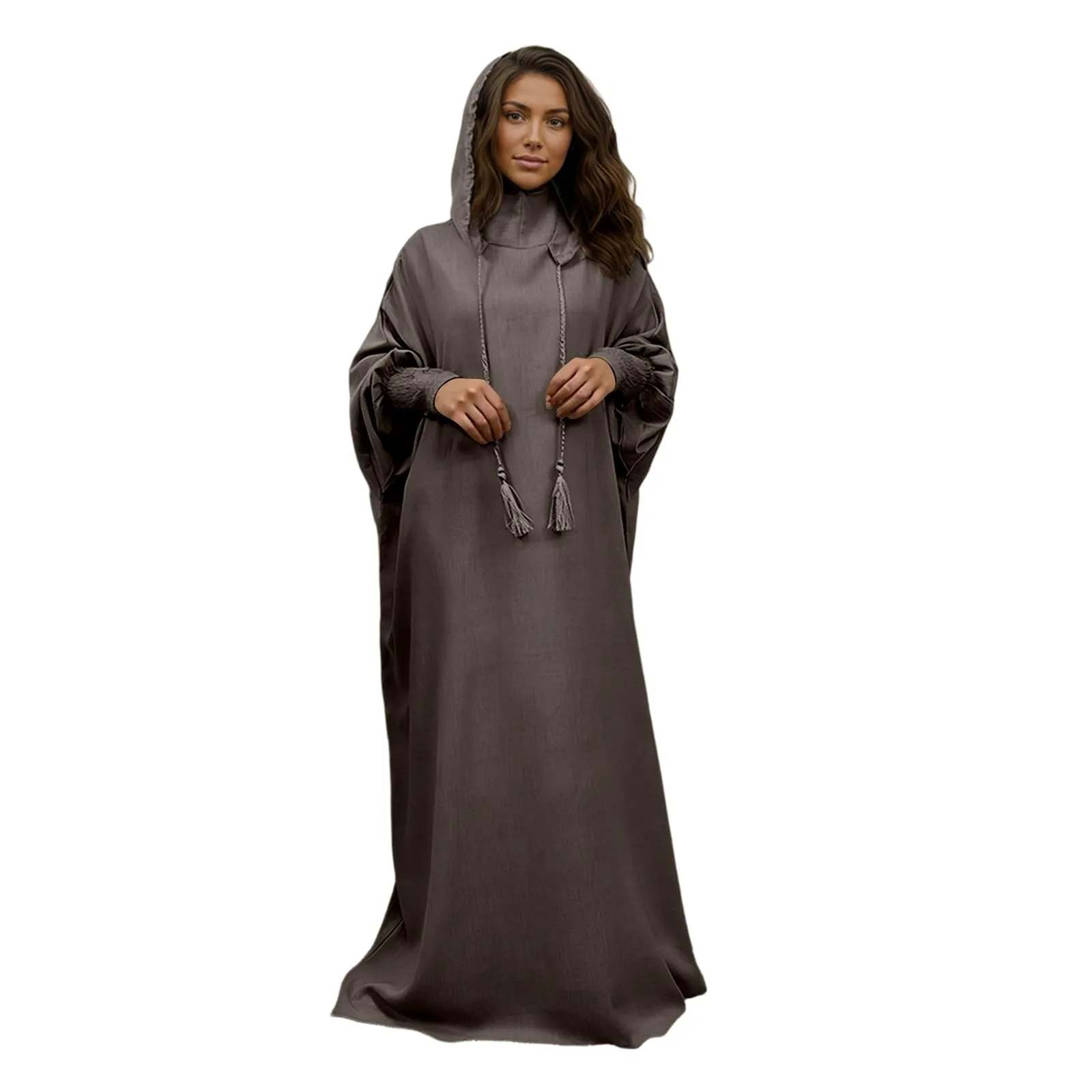 Generisch Abito da preghiera da donna Hijab Abaya Jilbab Burka, Marrone, XXL - immagine 1