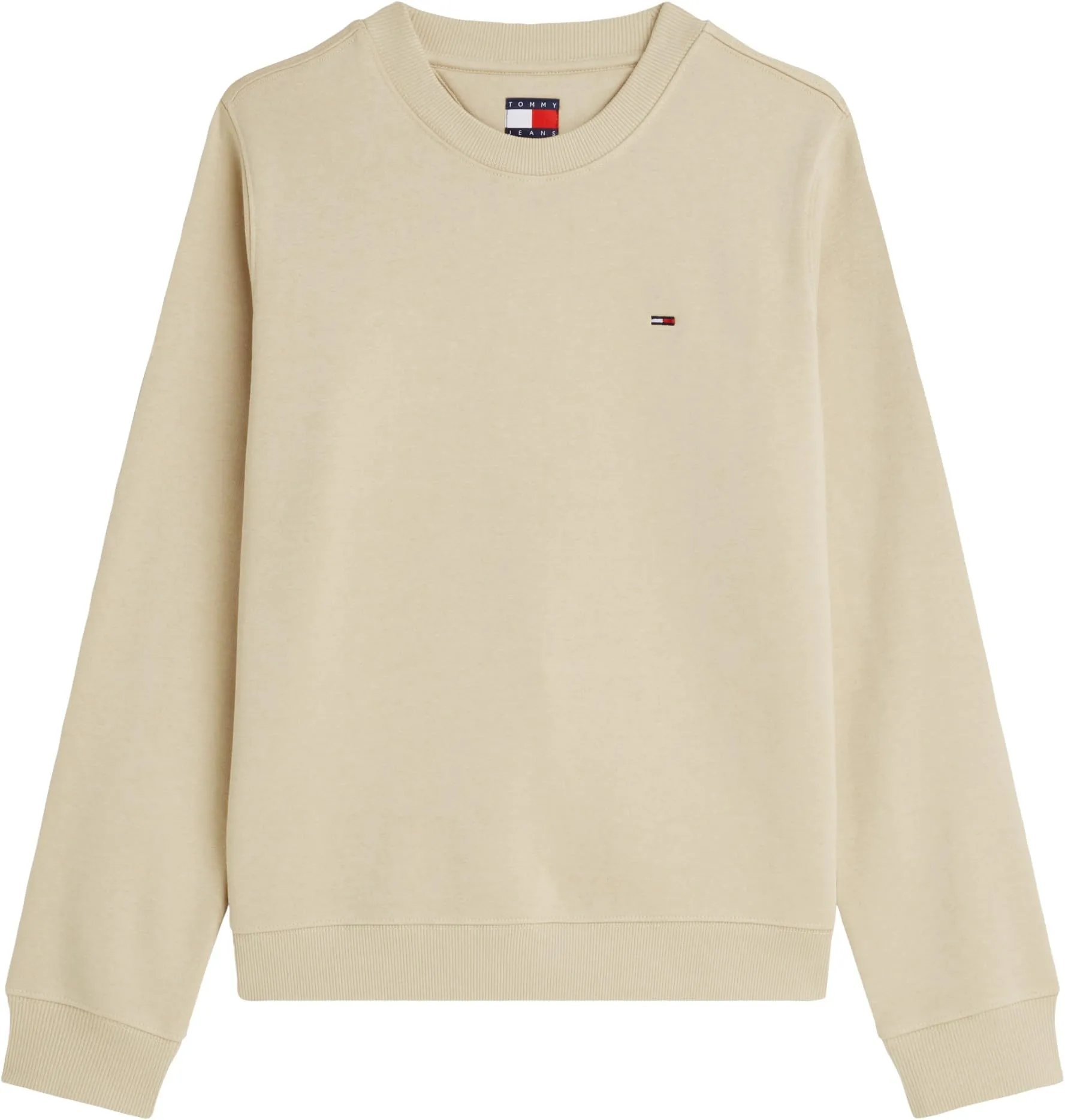 Tommy Jeans Donna Pullover Crew Neck, Beige (Gentle Gold), XS - immagine 5
