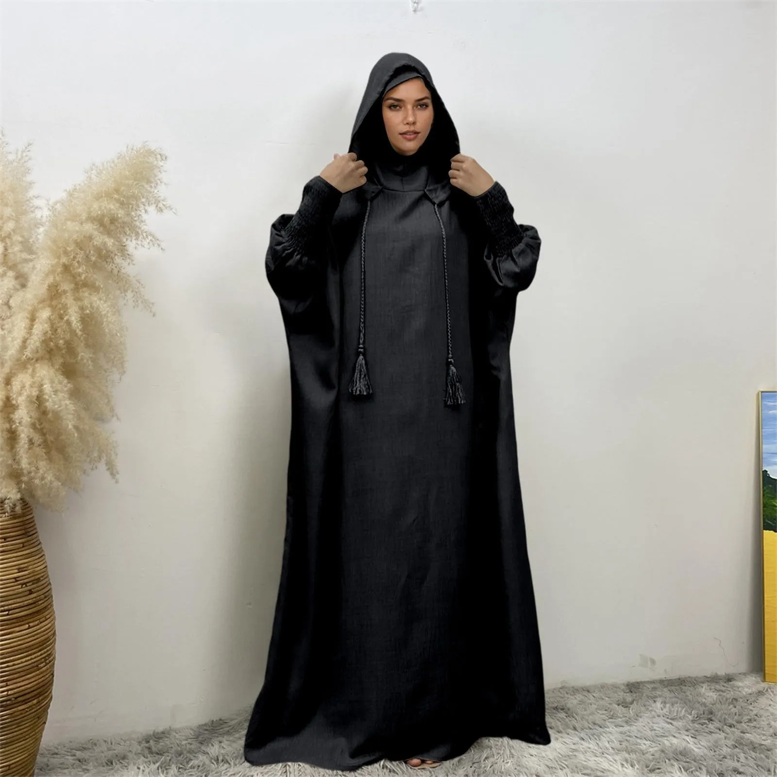 Generisch Abito da preghiera da donna Hijab Abaya Jilbab Islamico, cachi, M - immagine 3