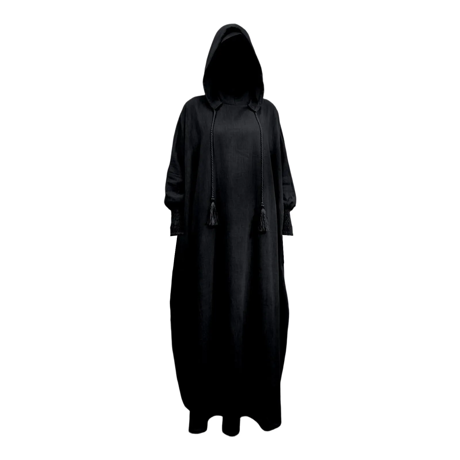 Generisch Abito da preghiera da donna Hijab Abaya Jilbab Islamico, Nero, M - immagine 7