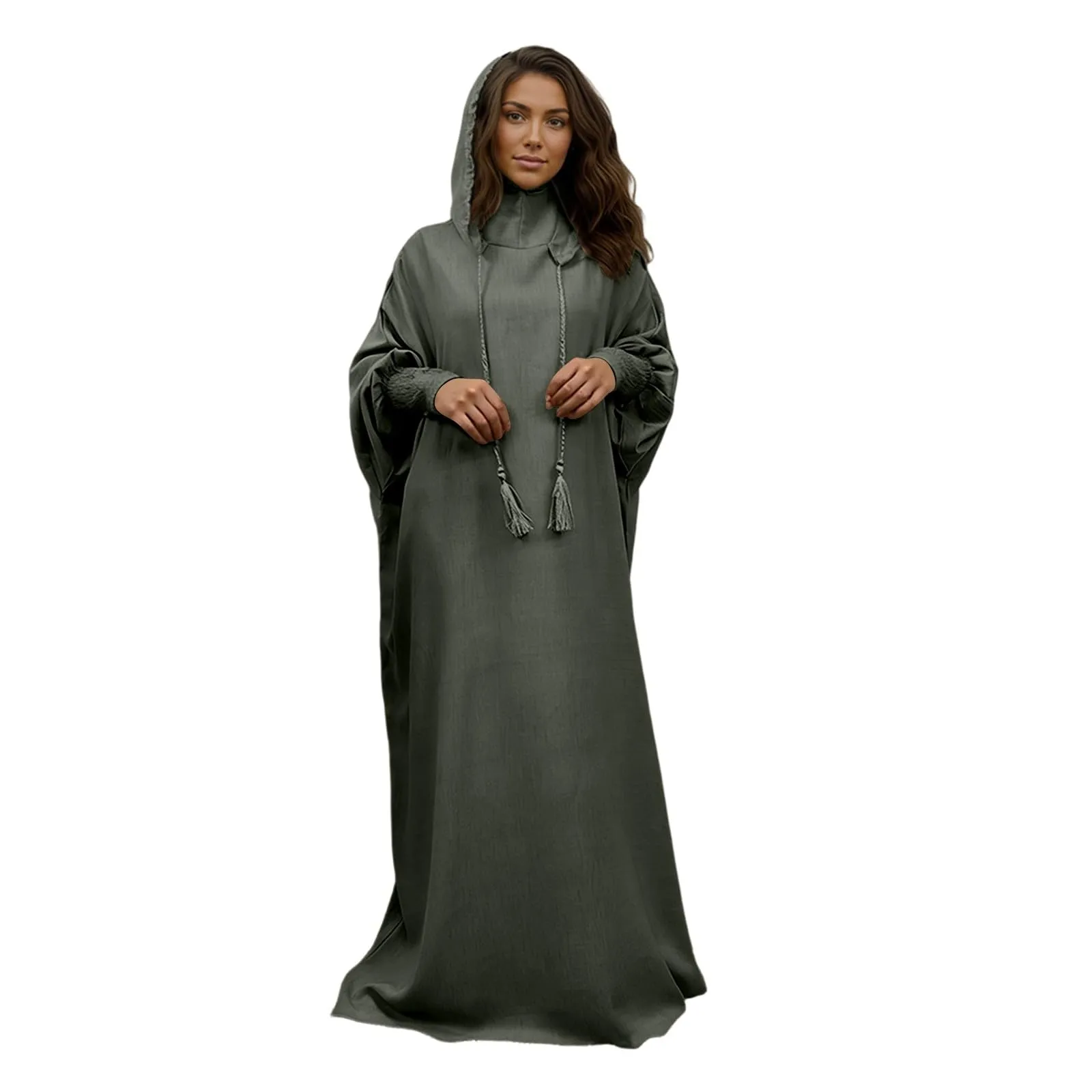 Generisch Abito da preghiera da donna Hijab Abaya Jilbab Islamico, verde chiaro, XXL - immagine 1
