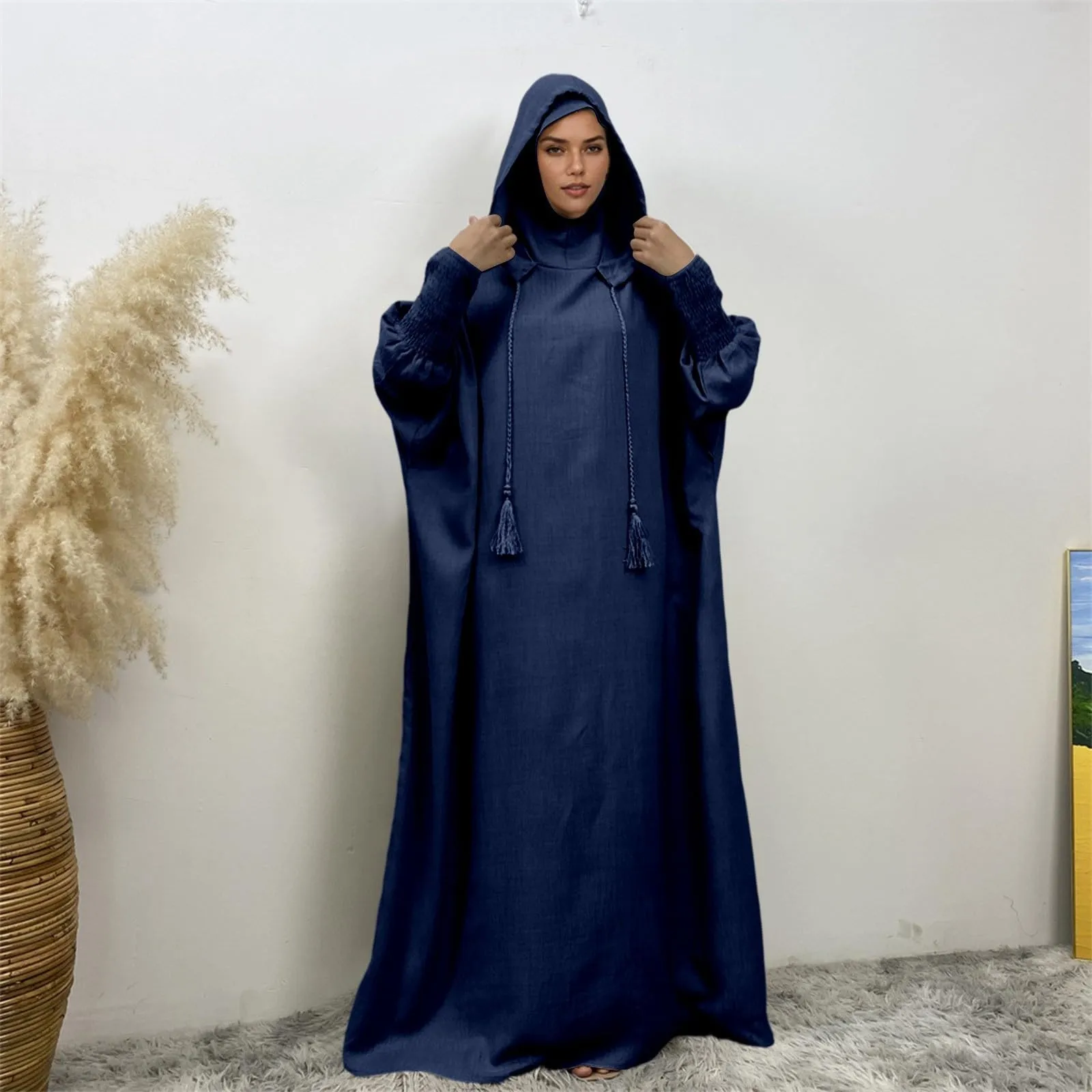 Generisch Abito da preghiera da donna Hijab Abaya Jilbab Blu, S - immagine 2