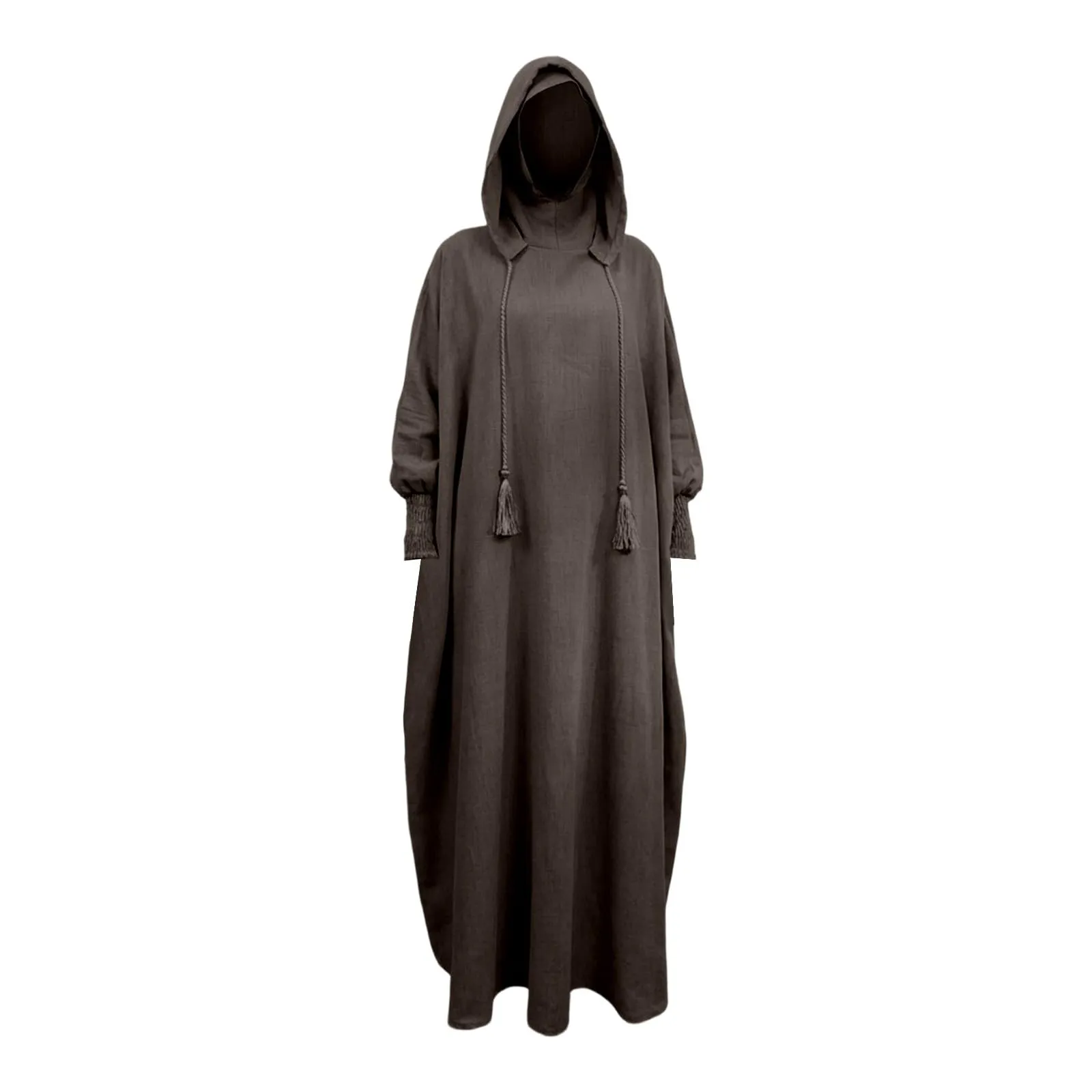 Generisch Abito da preghiera da donna Hijab Abaya Jilbab Islamico, marrone, M - immagine 7