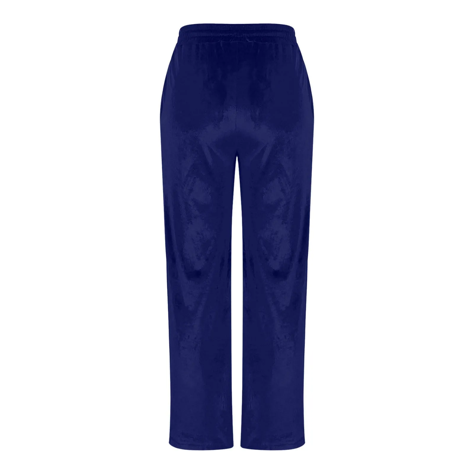 Gefomuofe Pantaloni a Cordino Donna Gamba Larga a Vita Alta Blu - immagine 6