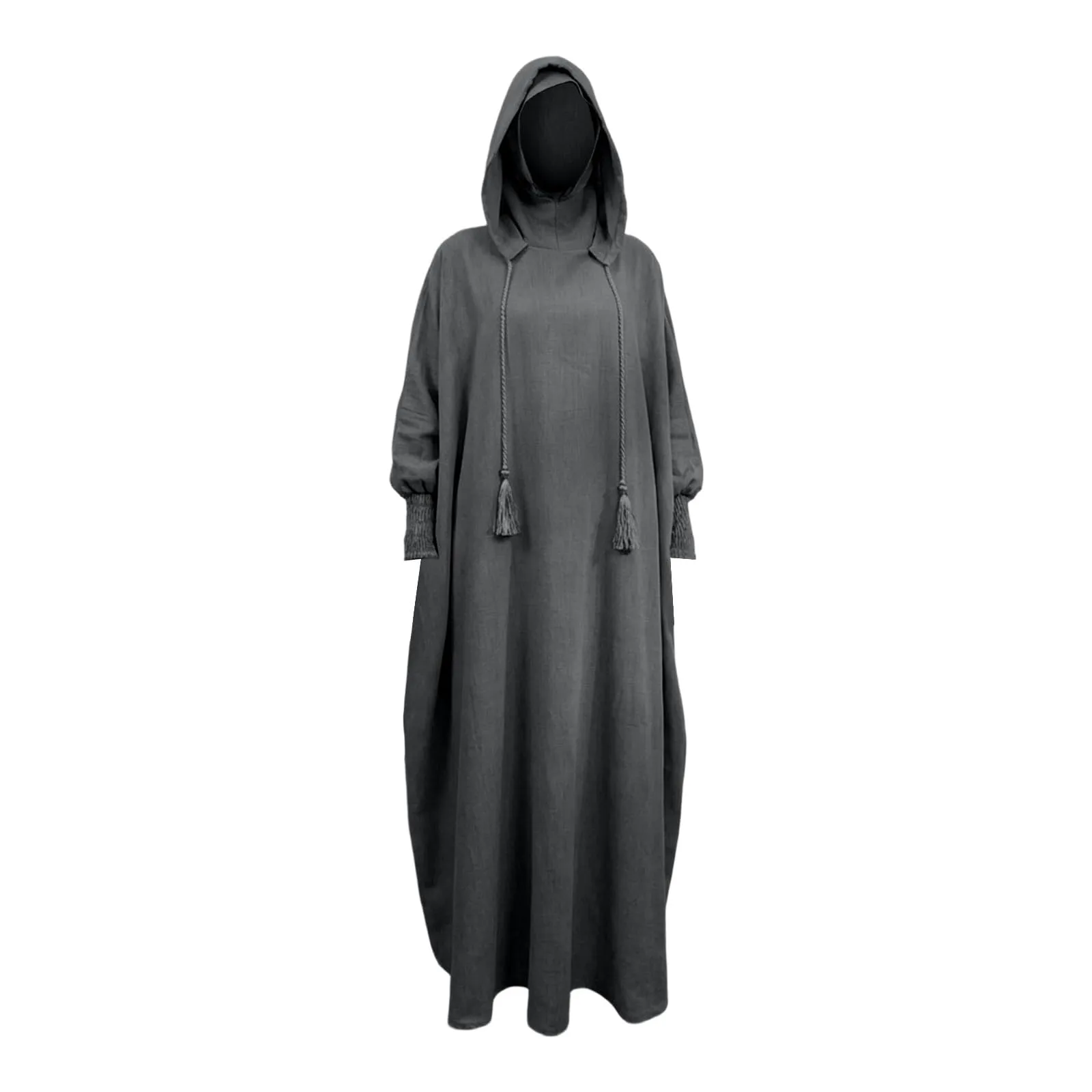 Generisch Abito da preghiera da donna Hijab Abaya Jilbab Burka, grigio, M - immagine 7