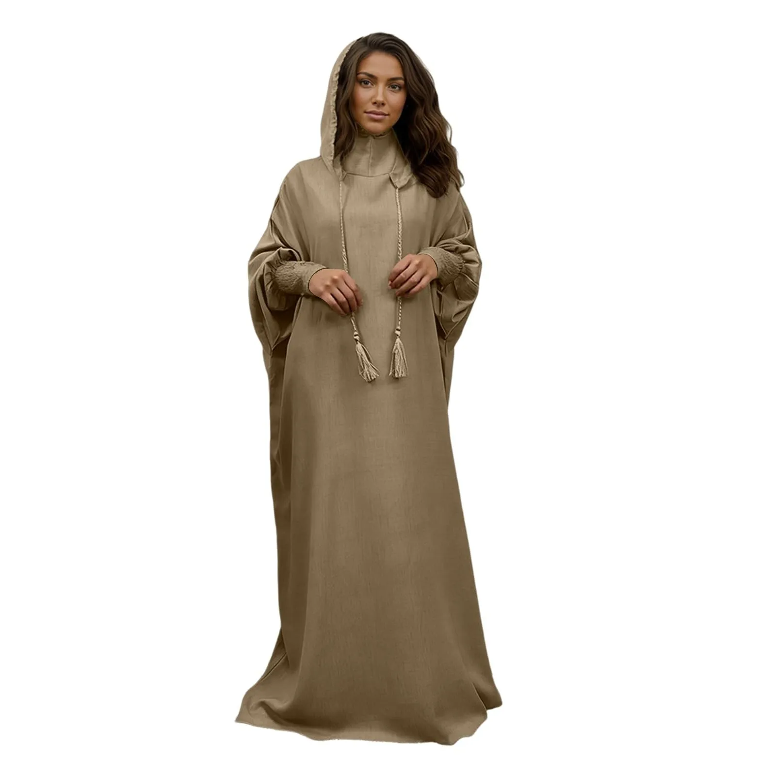 Generisch Abito da preghiera da donna Hijab Abaya Jilbab Burka, beige, S - immagine 1
