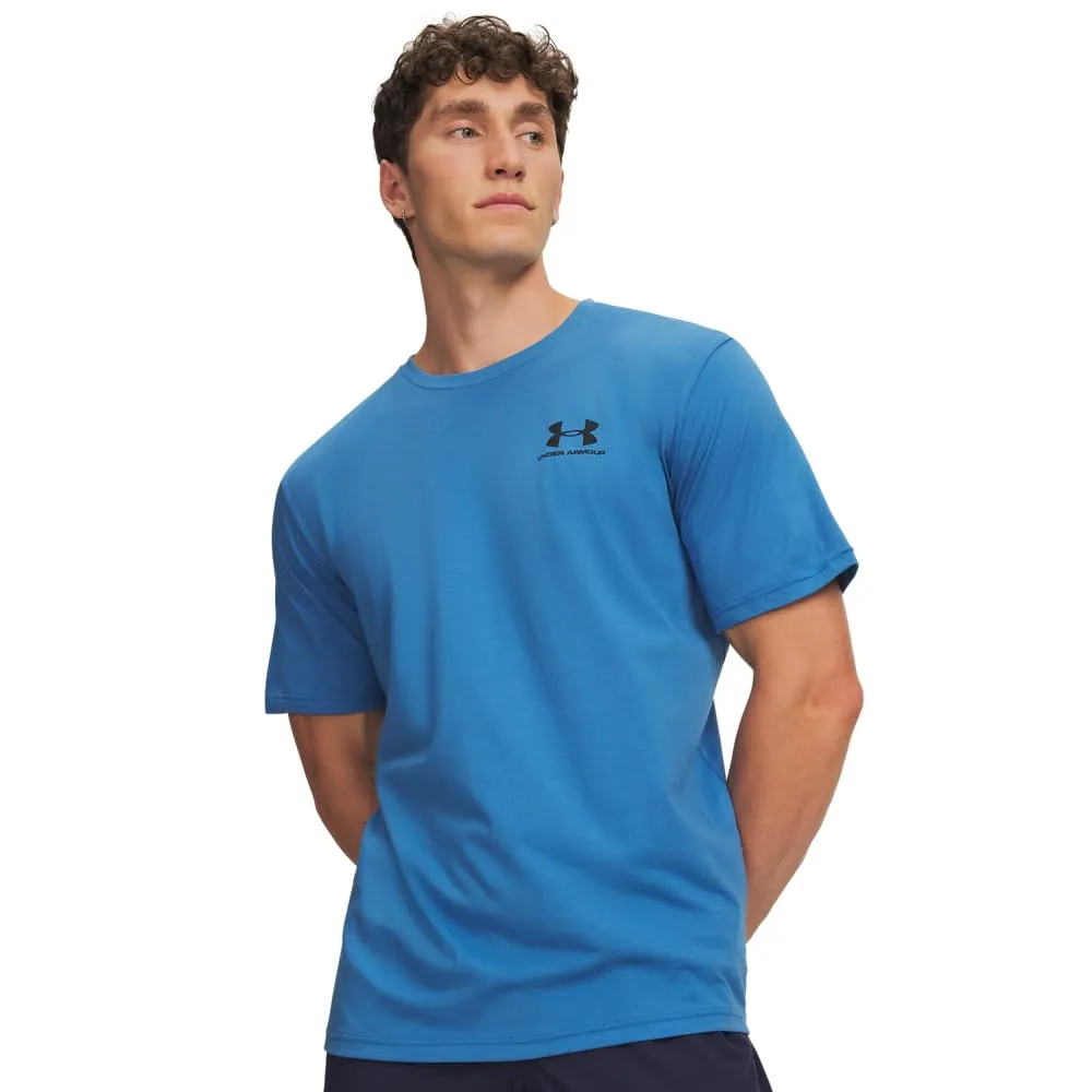 Under Armour Men's Left Chest Logo T-Shirt - Aegean Blue/Black - S - immagine 1