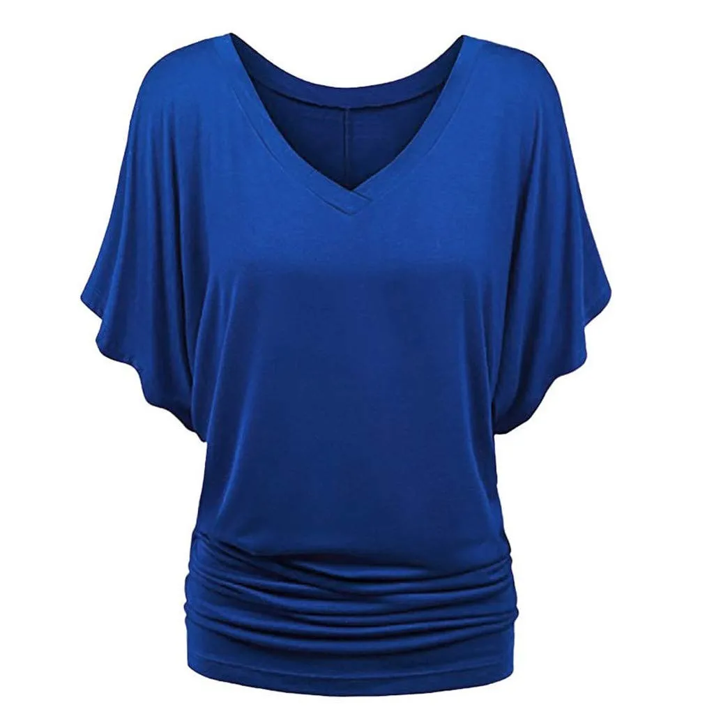 Generisch Maglietta Estiva Donna Oversize Blu 5XL - immagine 3