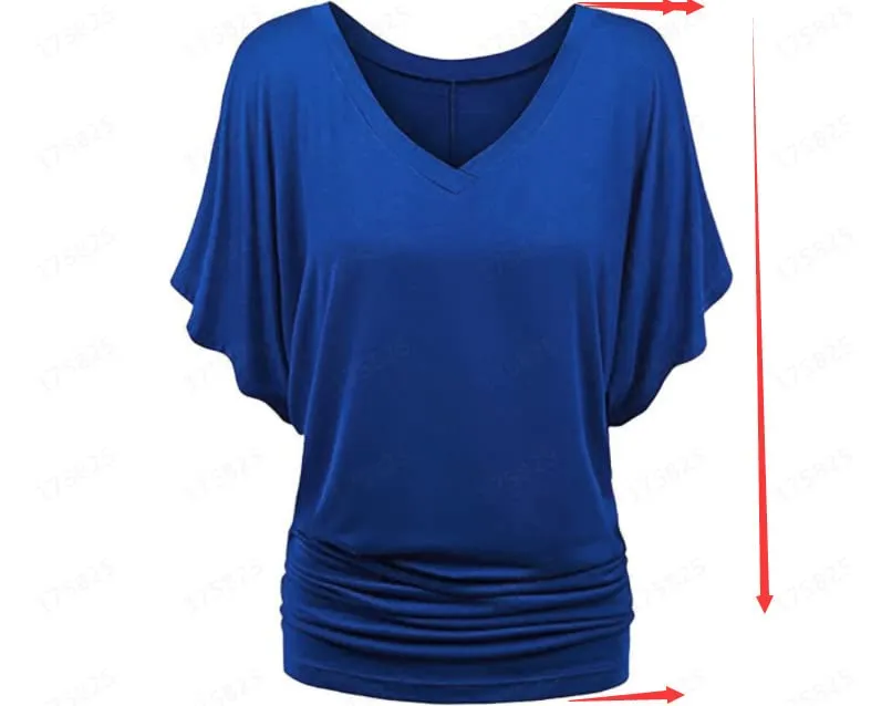 Generisch Maglietta Estiva Donna a Maniche Lunghe a Pistrello Blu, M - immagine 7