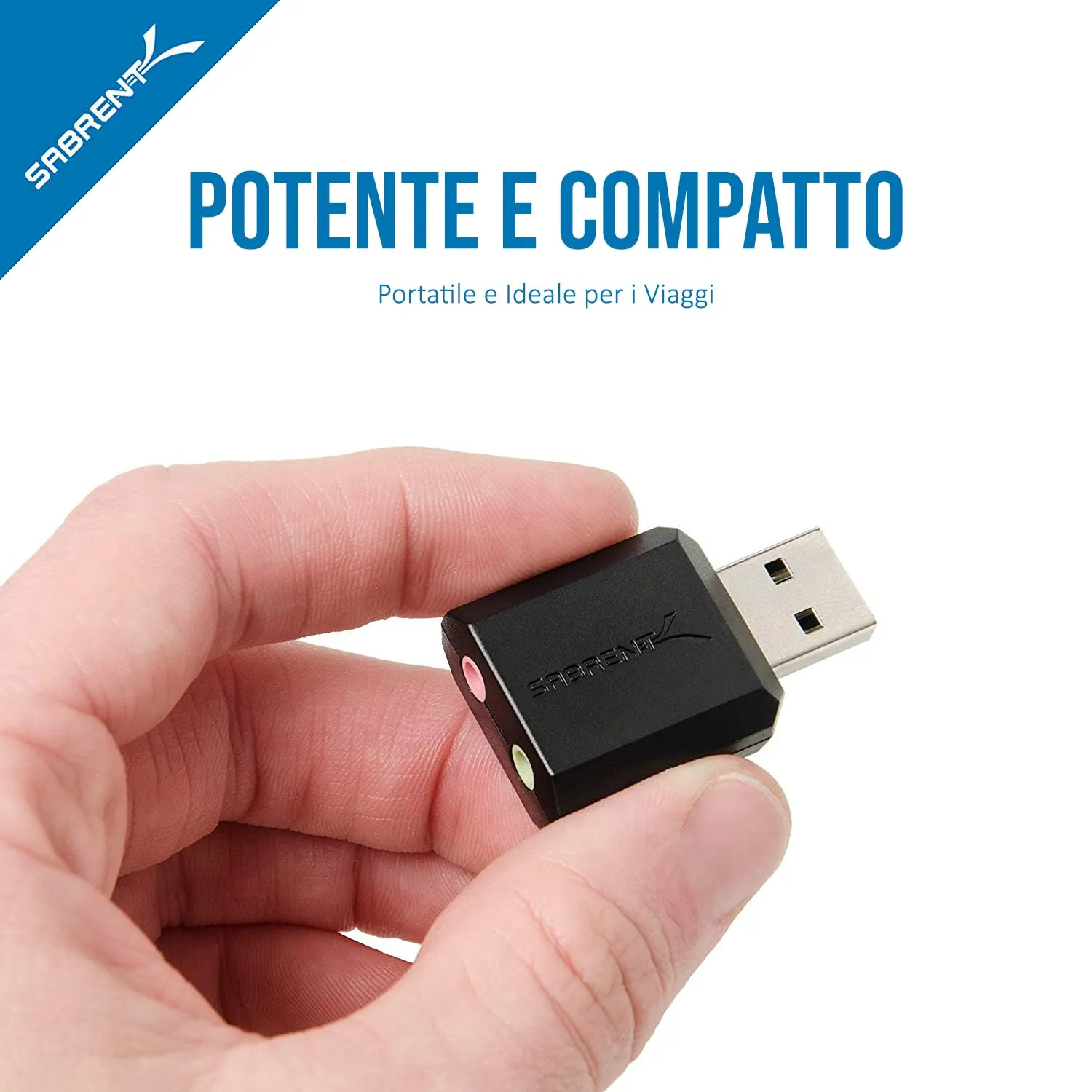 Sabrent Scheda Audio USB Esterna AU-MMSA, Adattatore USB a Jack 3,5mm per Cuffie e Microfono, Nero - immagine 3