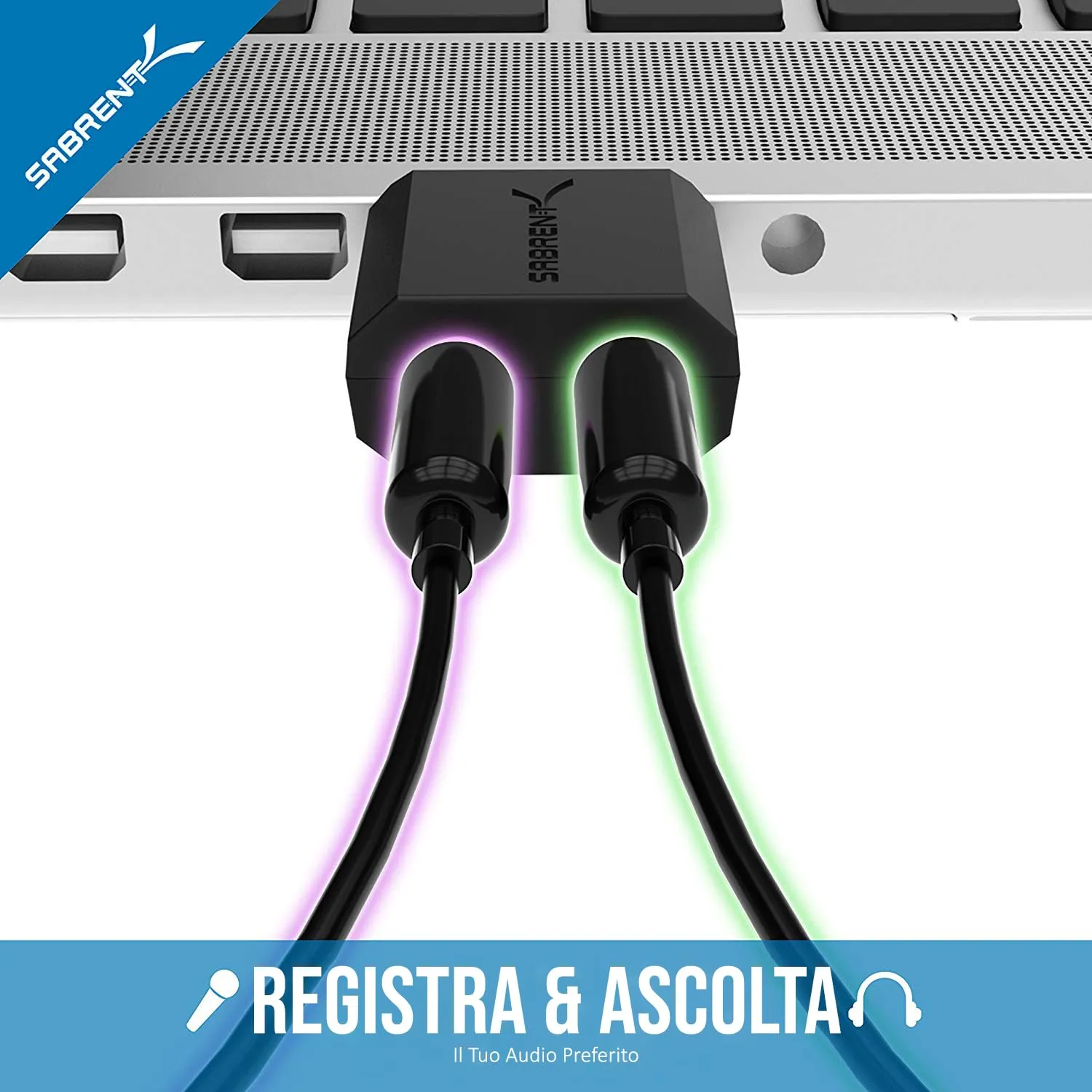 Sabrent Scheda Audio USB Esterna AU-MMSA, Adattatore USB a Jack 3,5mm per Cuffie e Microfono, Nero - immagine 4