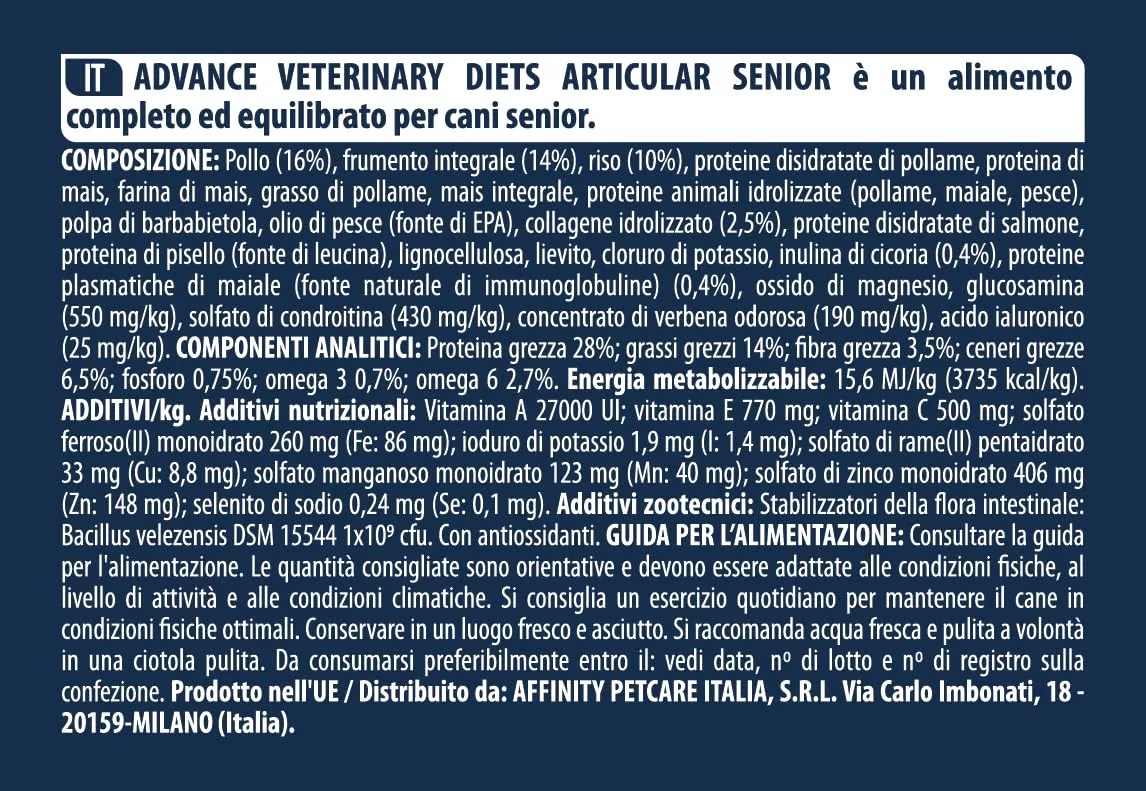 Affinity Advance Veterinary Diets Articular Care Senior Dog Food, 12kg - immagine 5
