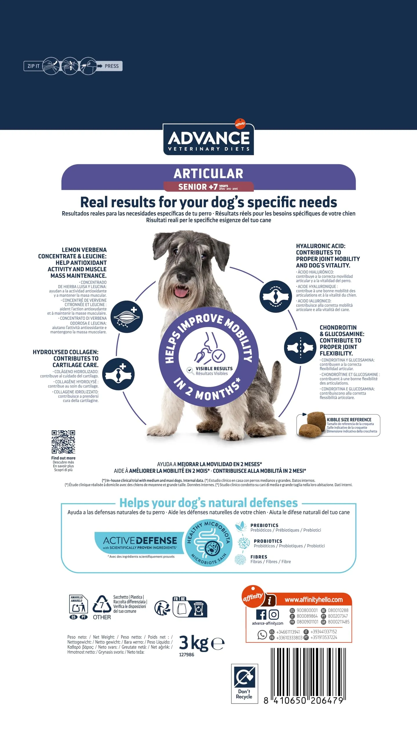 Affinity Advance Veterinary Diets Gastroenteric Sensitive Dog Food Senior 7+ Years, 3kg - immagine 4
