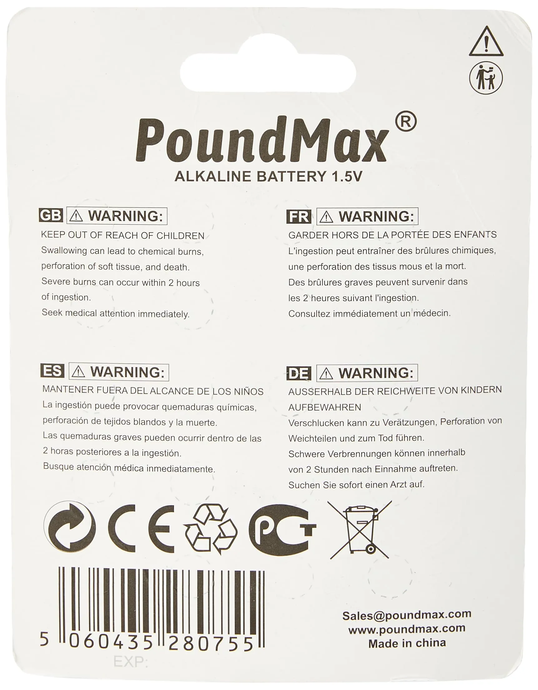 PoundMax 20 Batterie Alcaline AG13 G13 SR44 LR44 A76 V13GA PX76A 357 - immagine 2